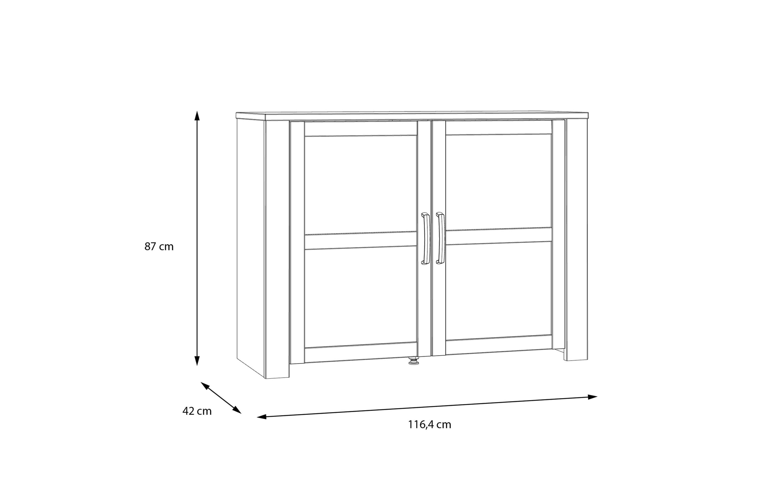 Sideboard Bohol, Riviera Eiche-Nachbildung/grau, 116,4 cm