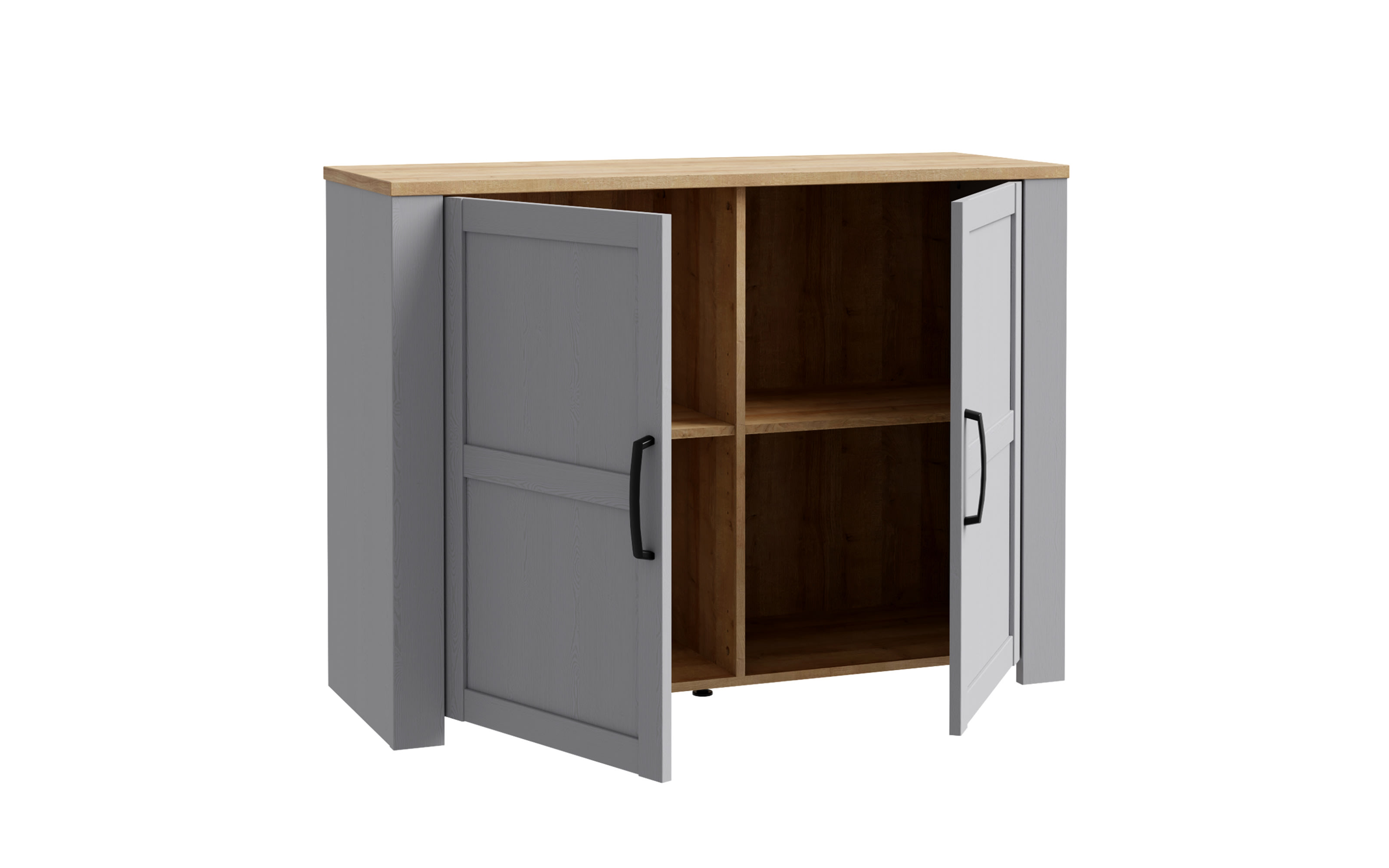 Sideboard Bohol, Riviera Eiche-Nachbildung/grau, 116,4 cm
