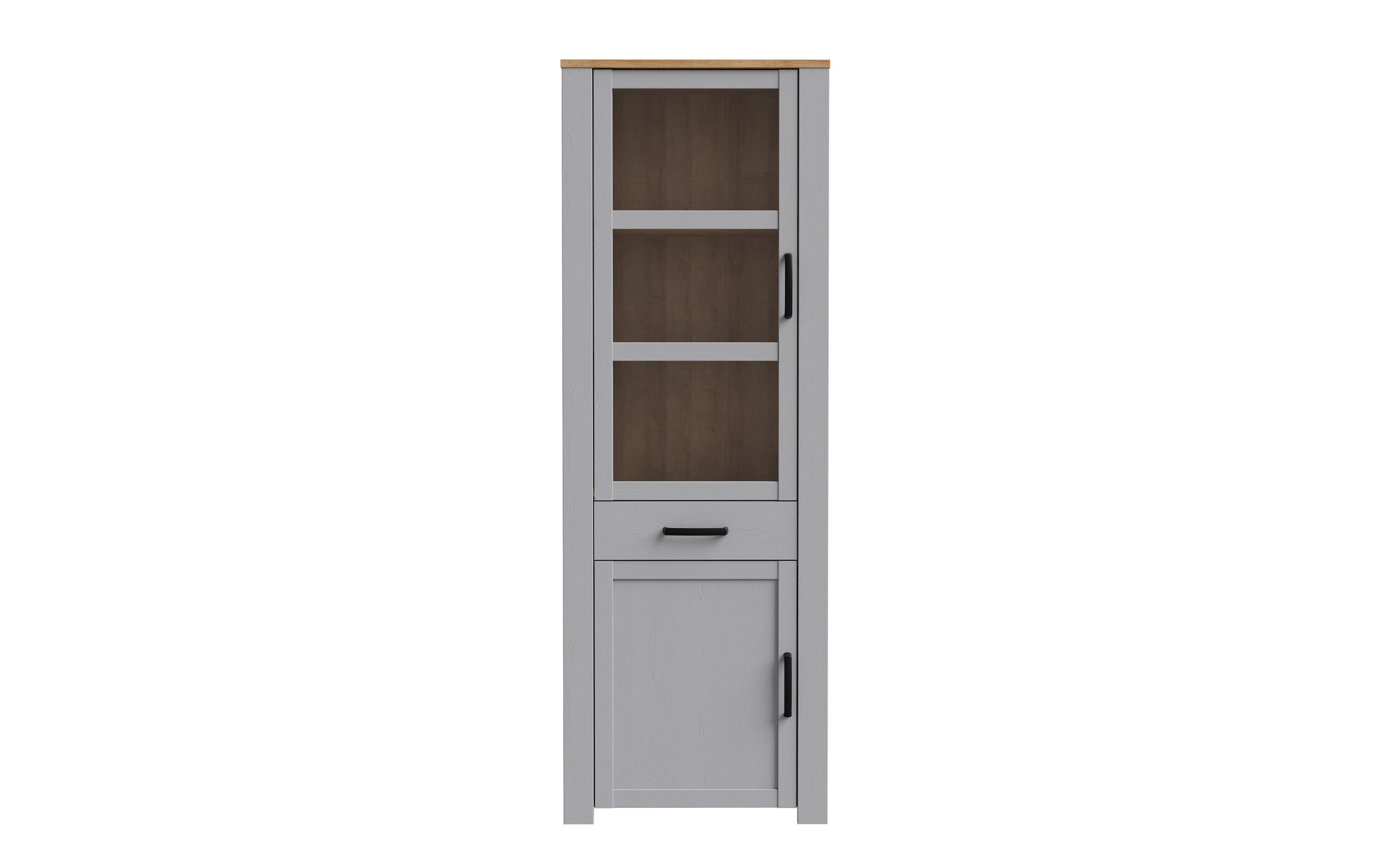 Vitrine Bohol, Riviera Eiche-Nachbildung/grau, 71,7 cm