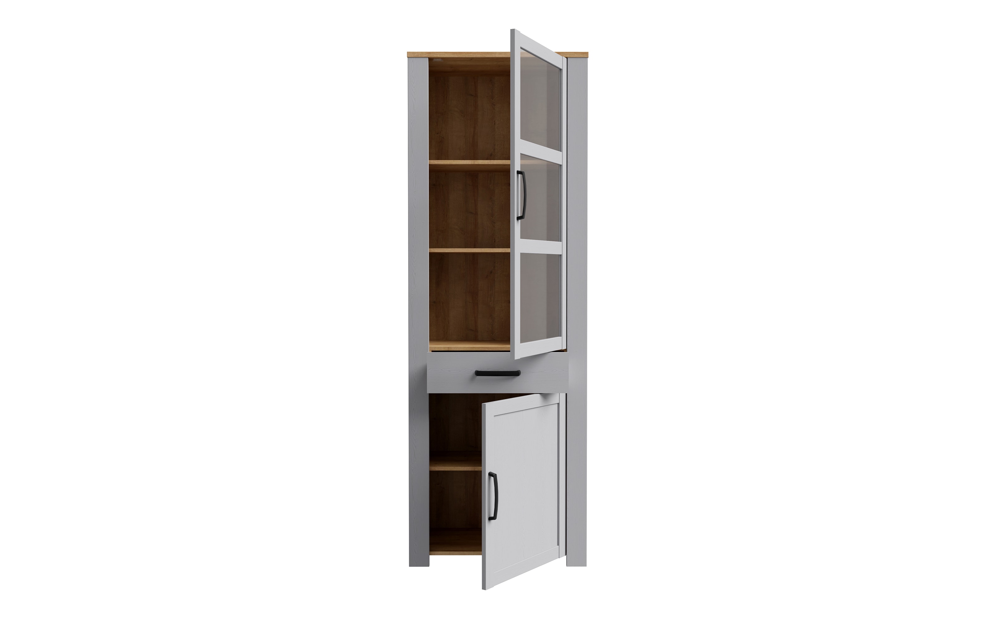 Vitrine Bohol, Riviera Eiche-Nachbildung/grau, 71,7 cm