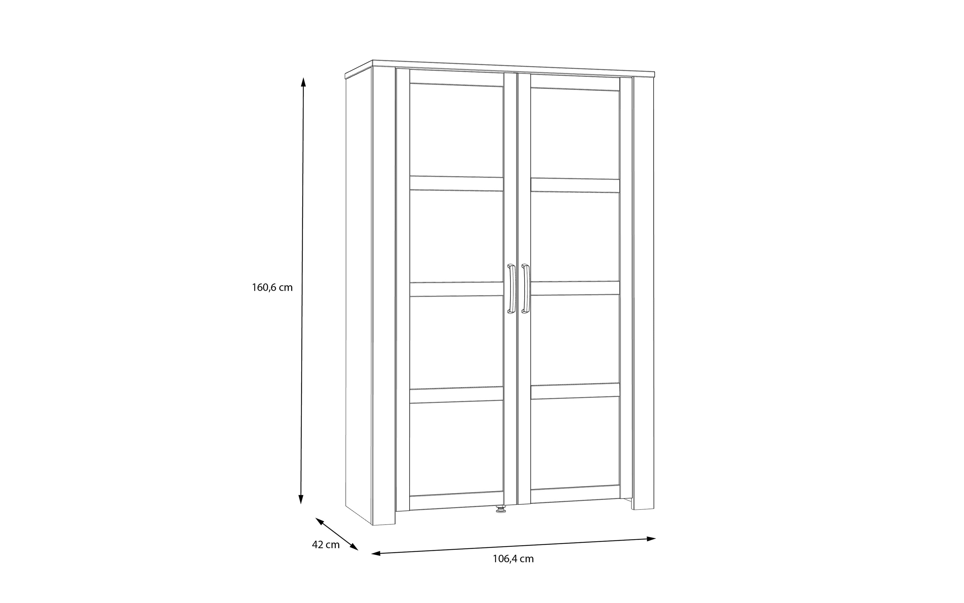 Vitrine Bohol, Riviera Eiche-Nachbildung/grau, 106,4 cm
