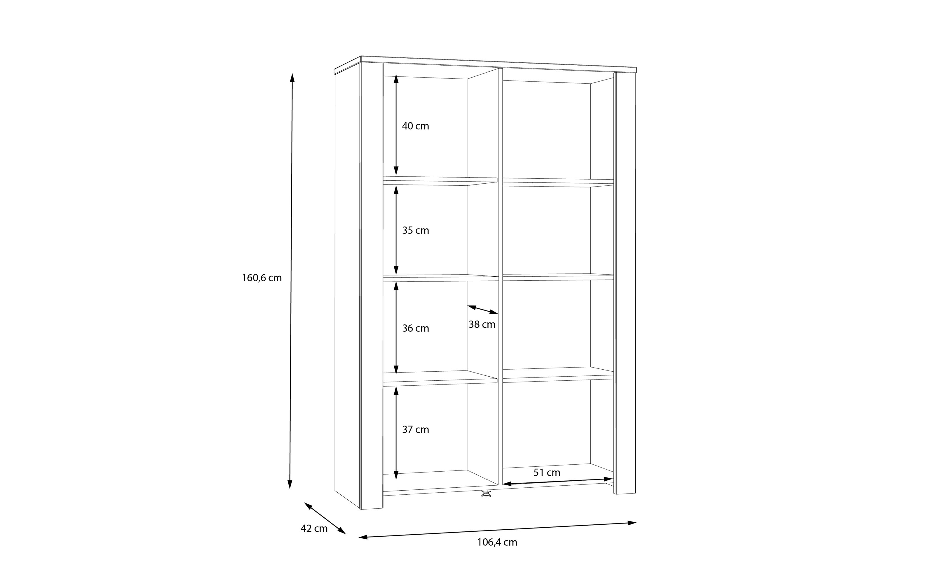 Vitrine Bohol, Riviera Eiche-Nachbildung/grau, 106,4 cm