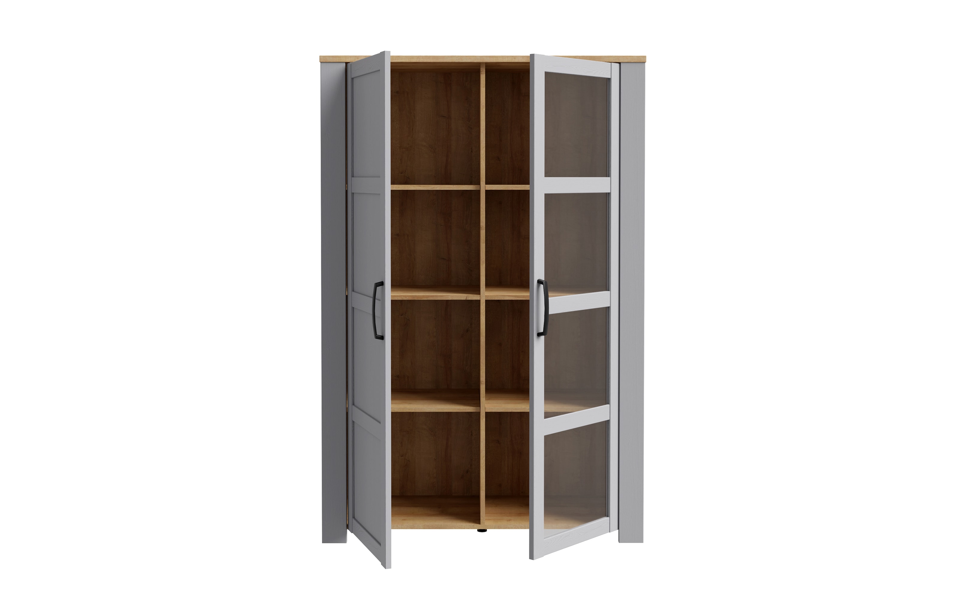 Vitrine Bohol, Riviera Eiche-Nachbildung/grau, 106,4 cm