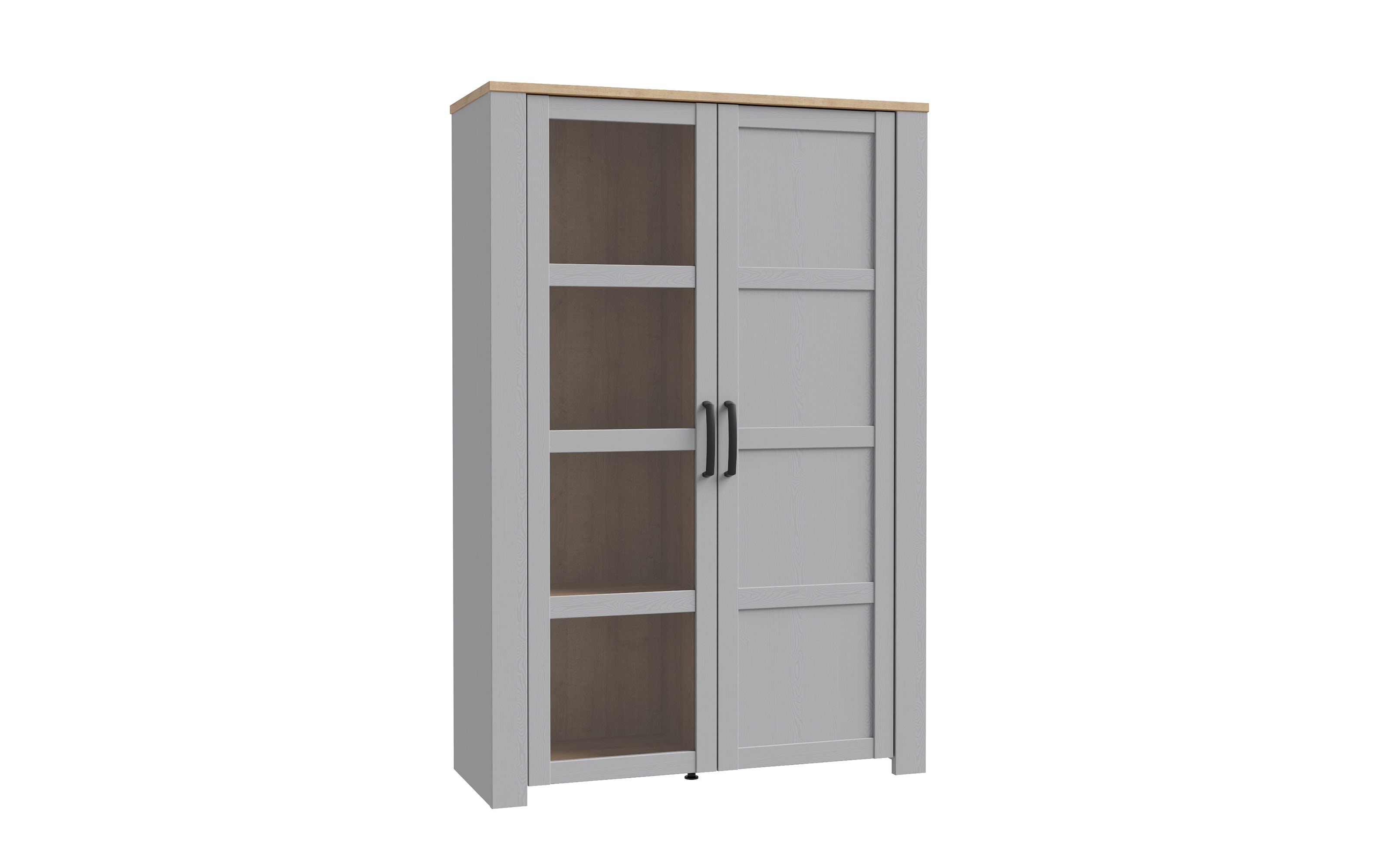 Vitrine Bohol, Riviera Eiche-Nachbildung/grau, 106,4 cm