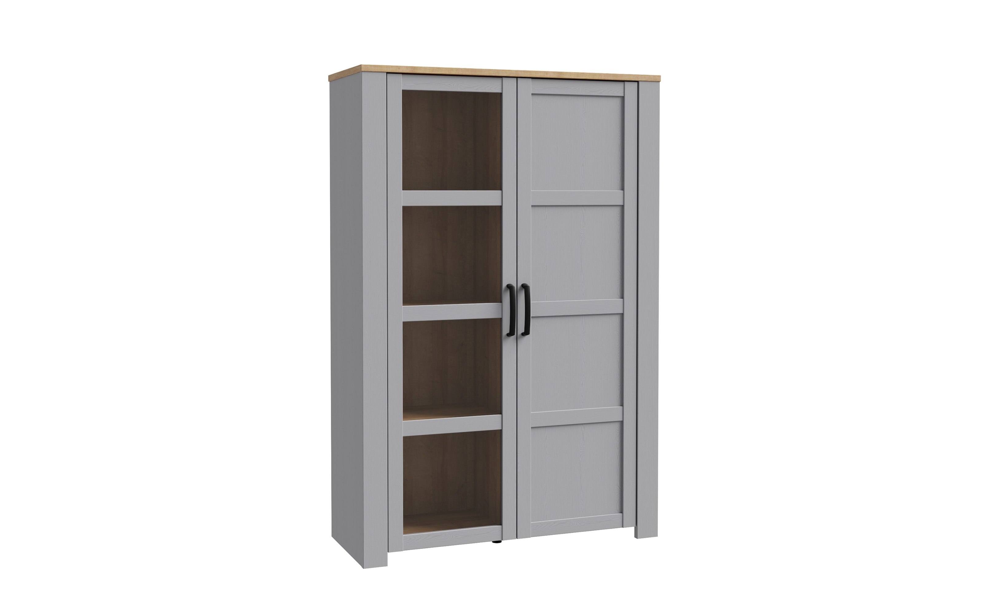 Vitrine Bohol, Riviera Eiche-Nachbildung/grau, 106,4 cm