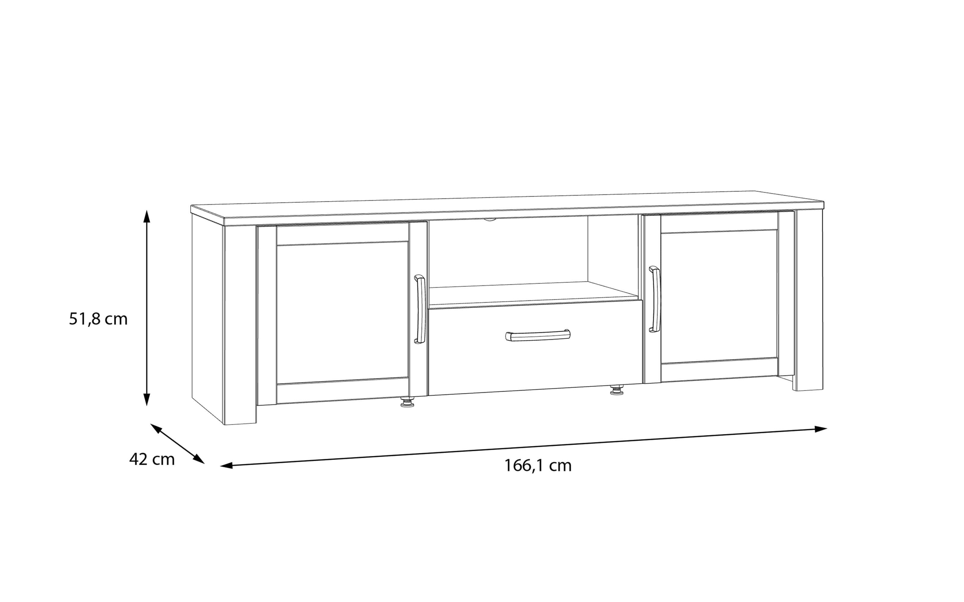 TV-Unterschrank Bohol, Riviera Eiche-Nachbildung/grau