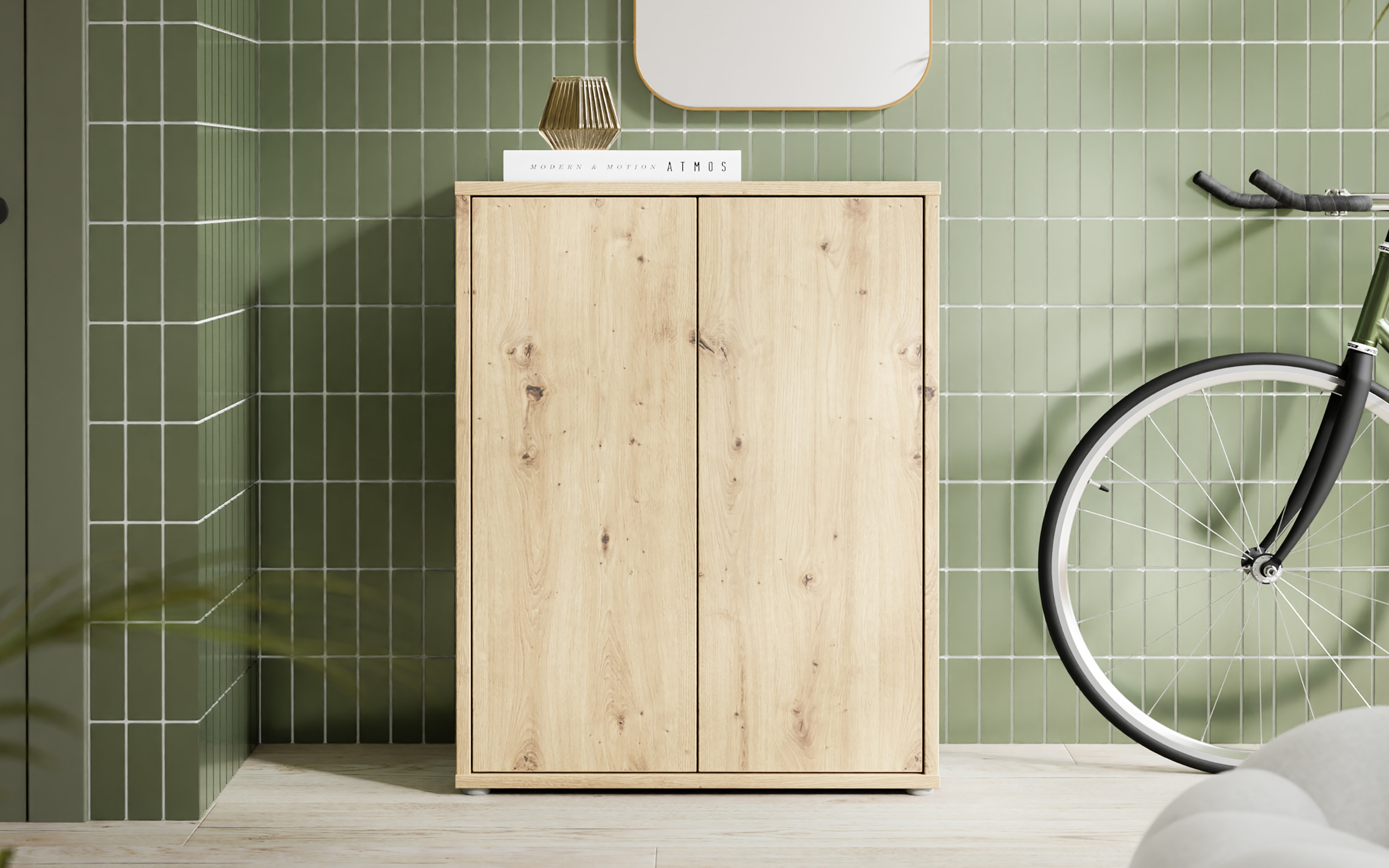 Schuhschrank Alice Springs, Artisan Eiche-Nachbildung, inkl. Push-to-Open Funktion
