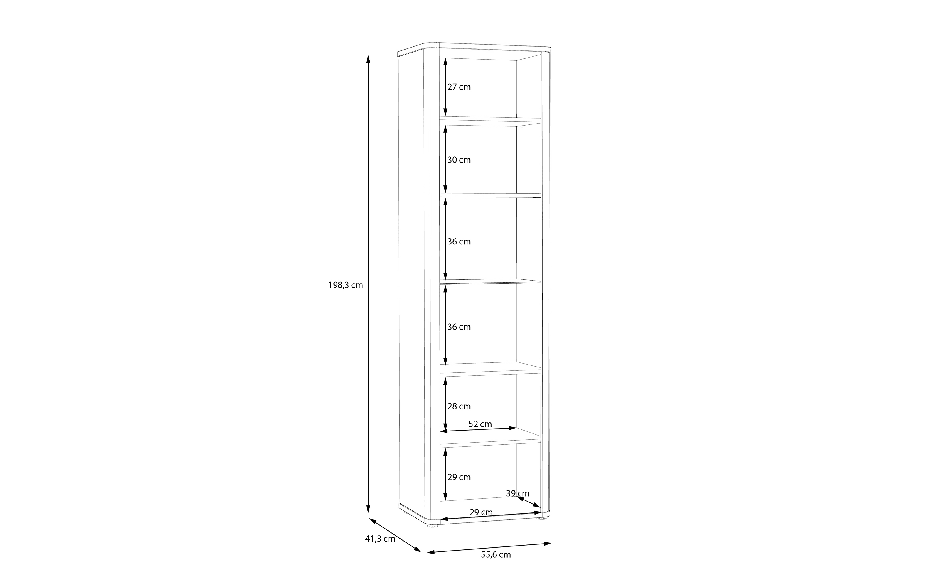 Vitrine Wardiol, Artisan Eiche-Nachbildung/weiß