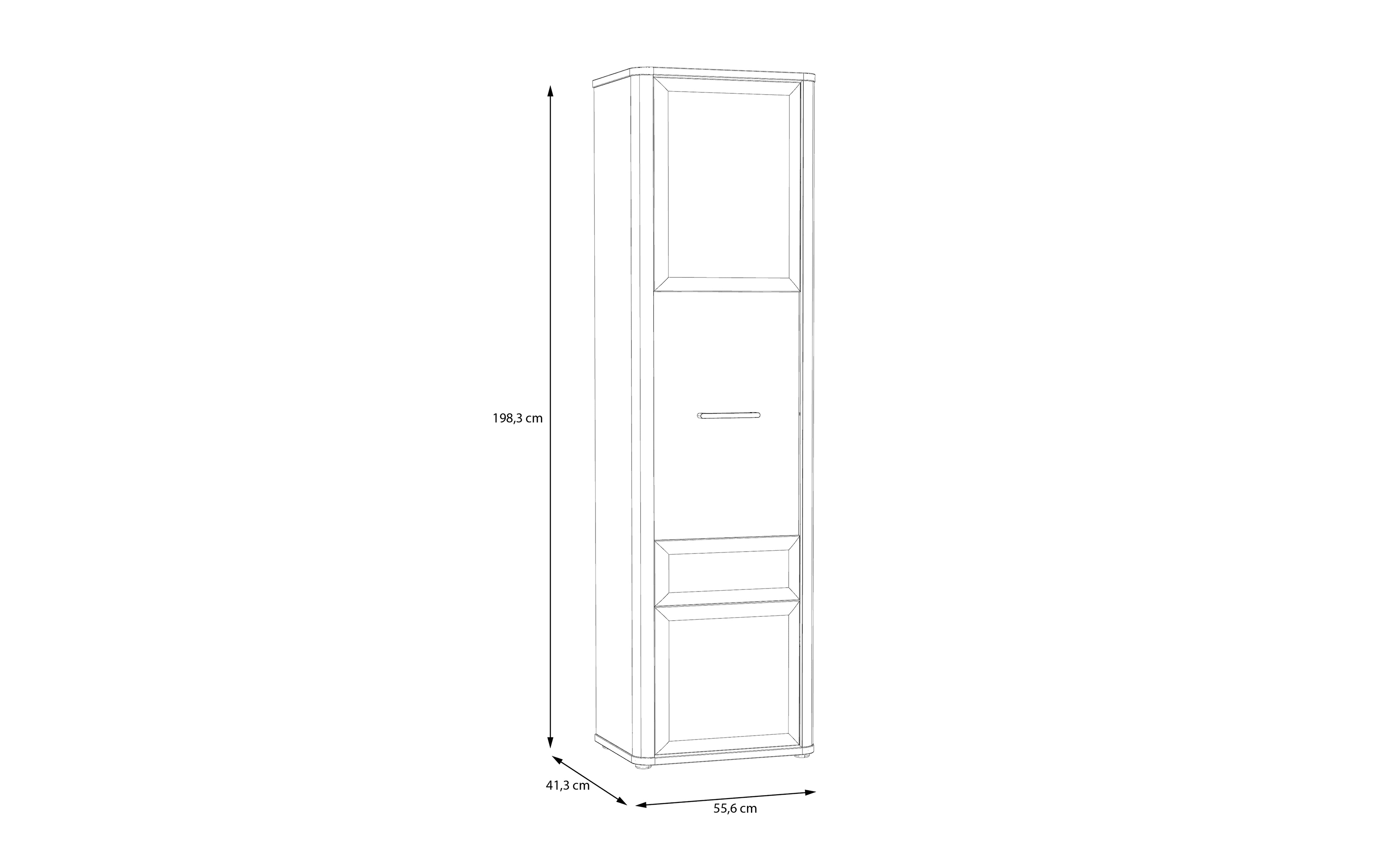 Vitrine Wardiol, Artisan Eiche-Nachbildung/weiß