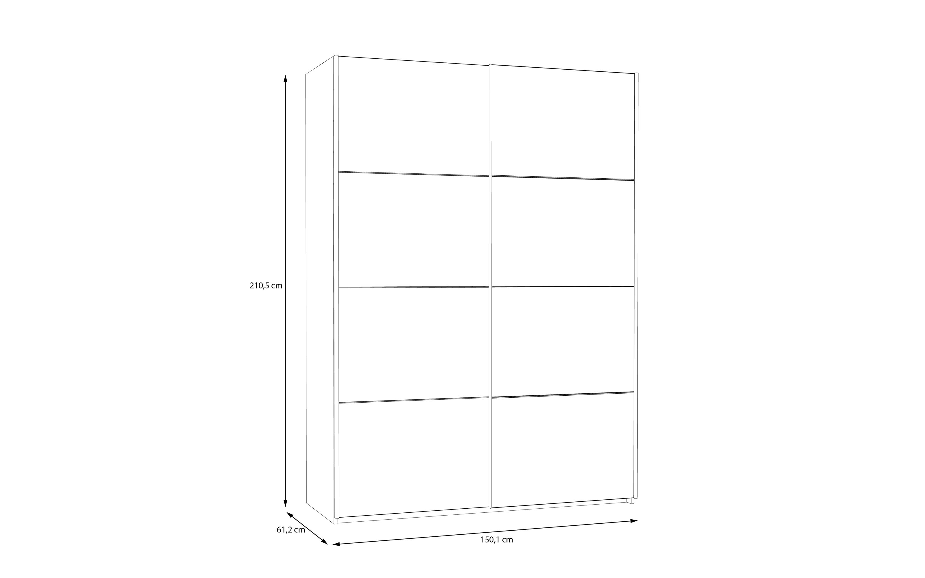 Kleiderschrank Schach & Matt 2, weiß/klar, 150,1 cm
