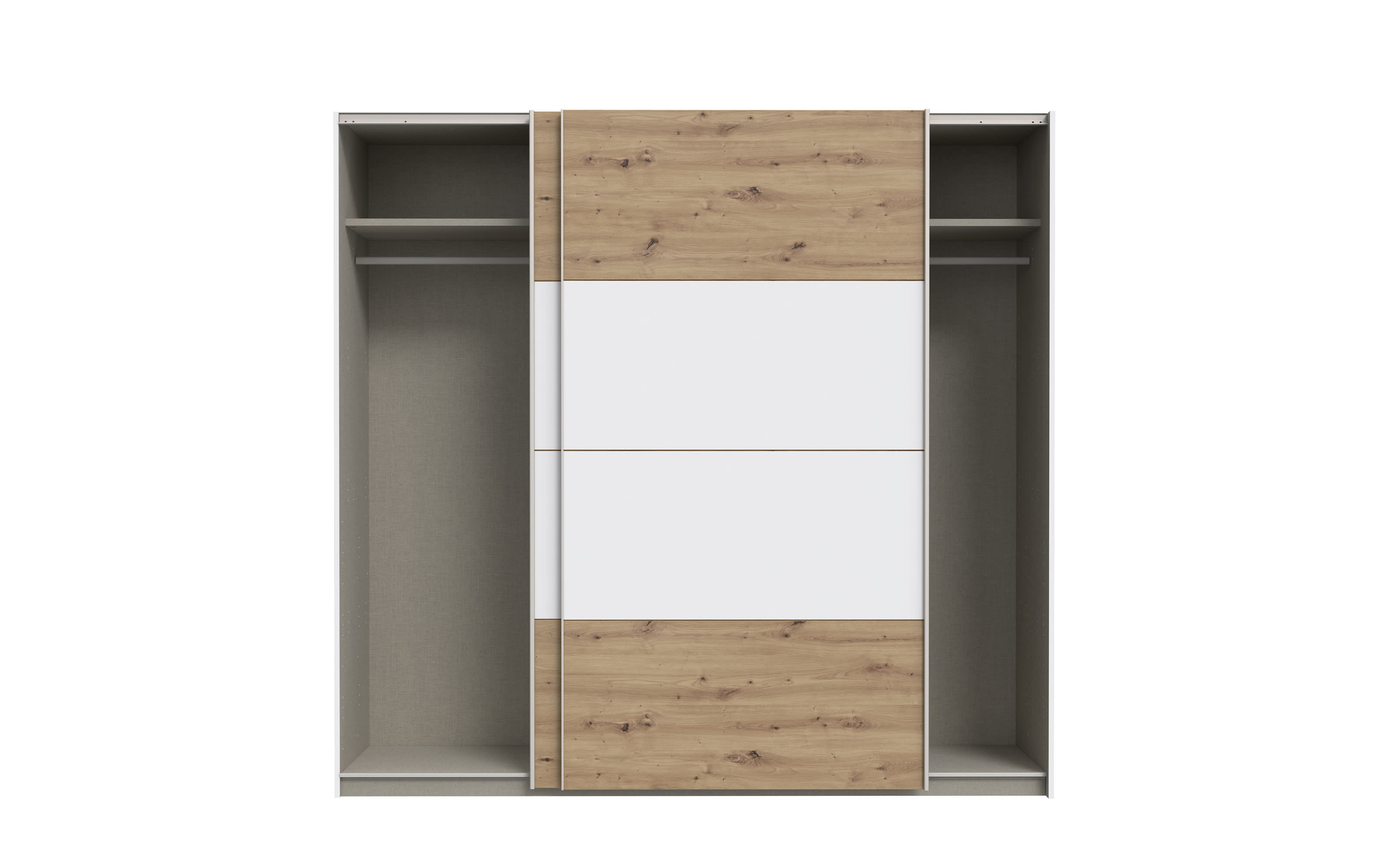 Kleiderschrank Schach & Matt 2, Artisan Eiche-Nachbildung/weiß, 220,1 cm
