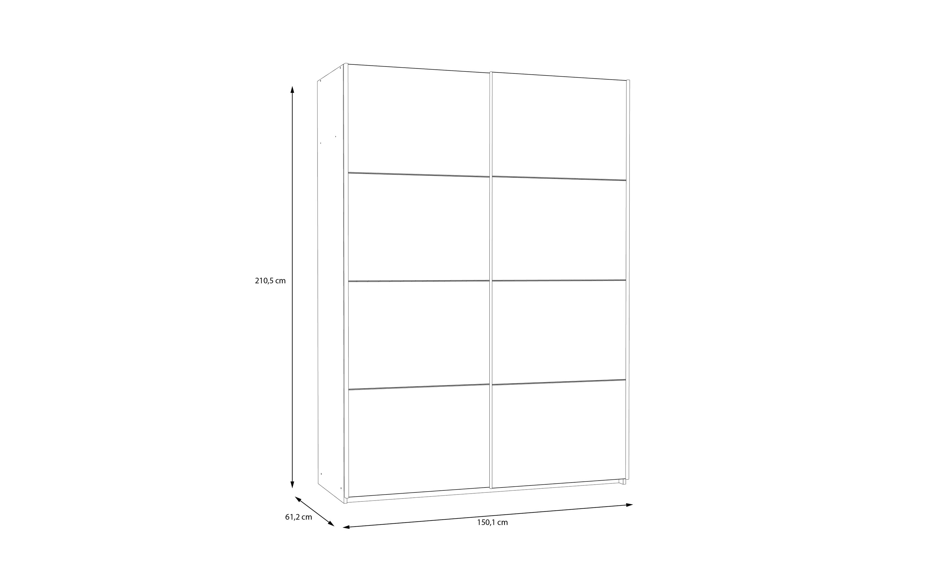 Kleiderschrank Schach & Matt 2, weiß/Artisan Eiche-Nachbildung, 150,1 cm