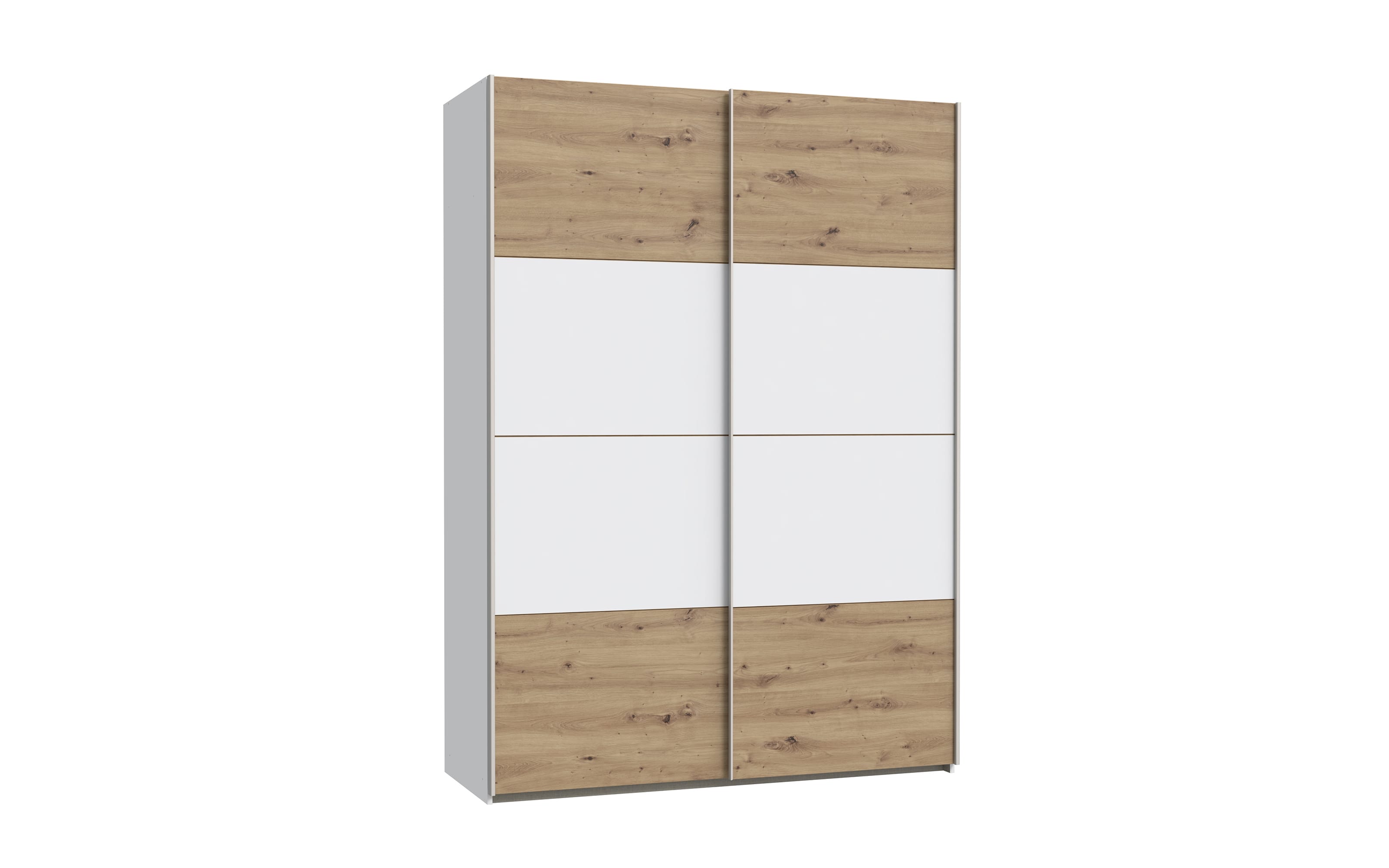 Kleiderschrank Schach & Matt 2, weiß/Artisan Eiche-Nachbildung, 150,1 cm