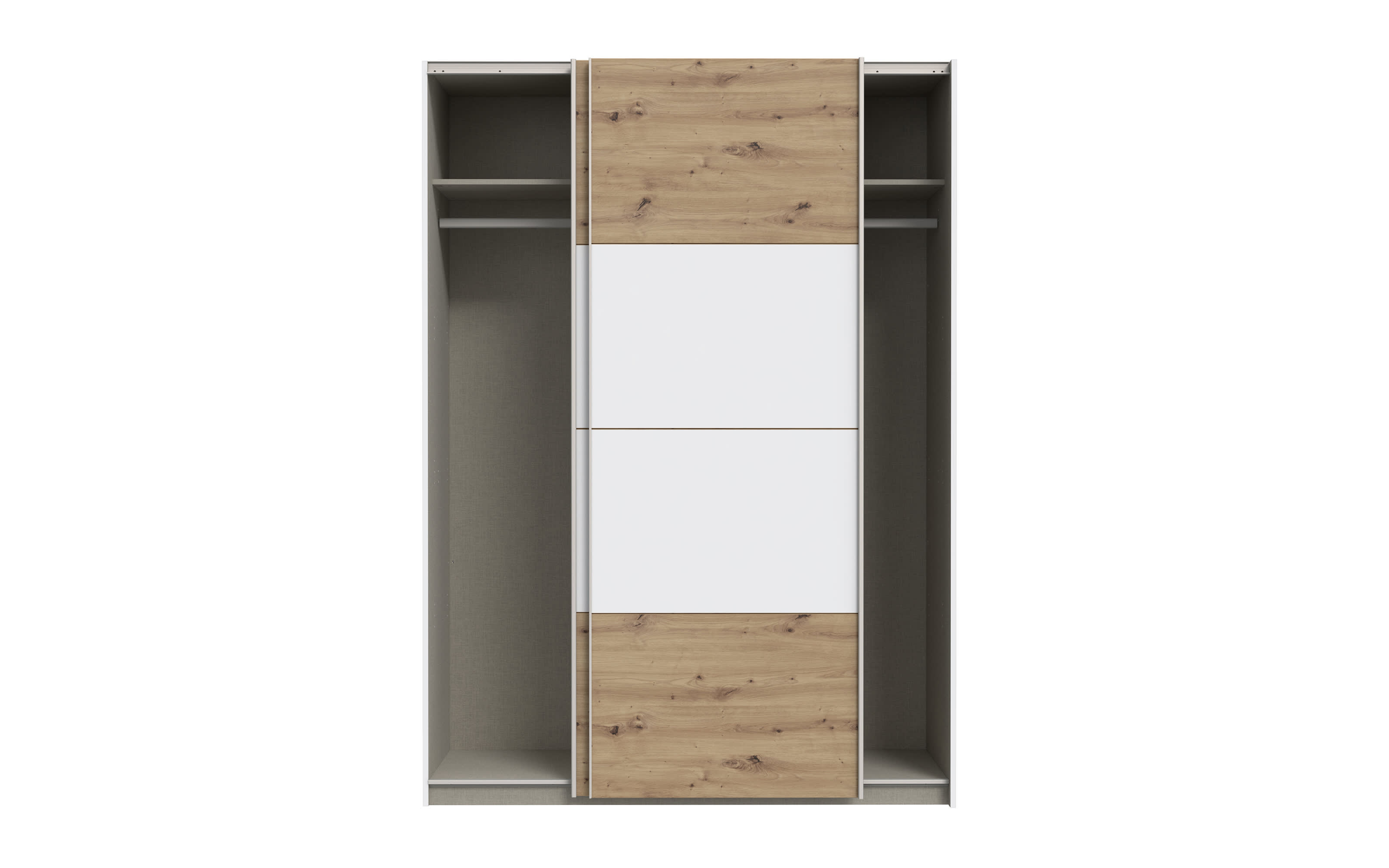Kleiderschrank Schach & Matt 2, weiß/Artisan Eiche-Nachbildung, 150,1 cm