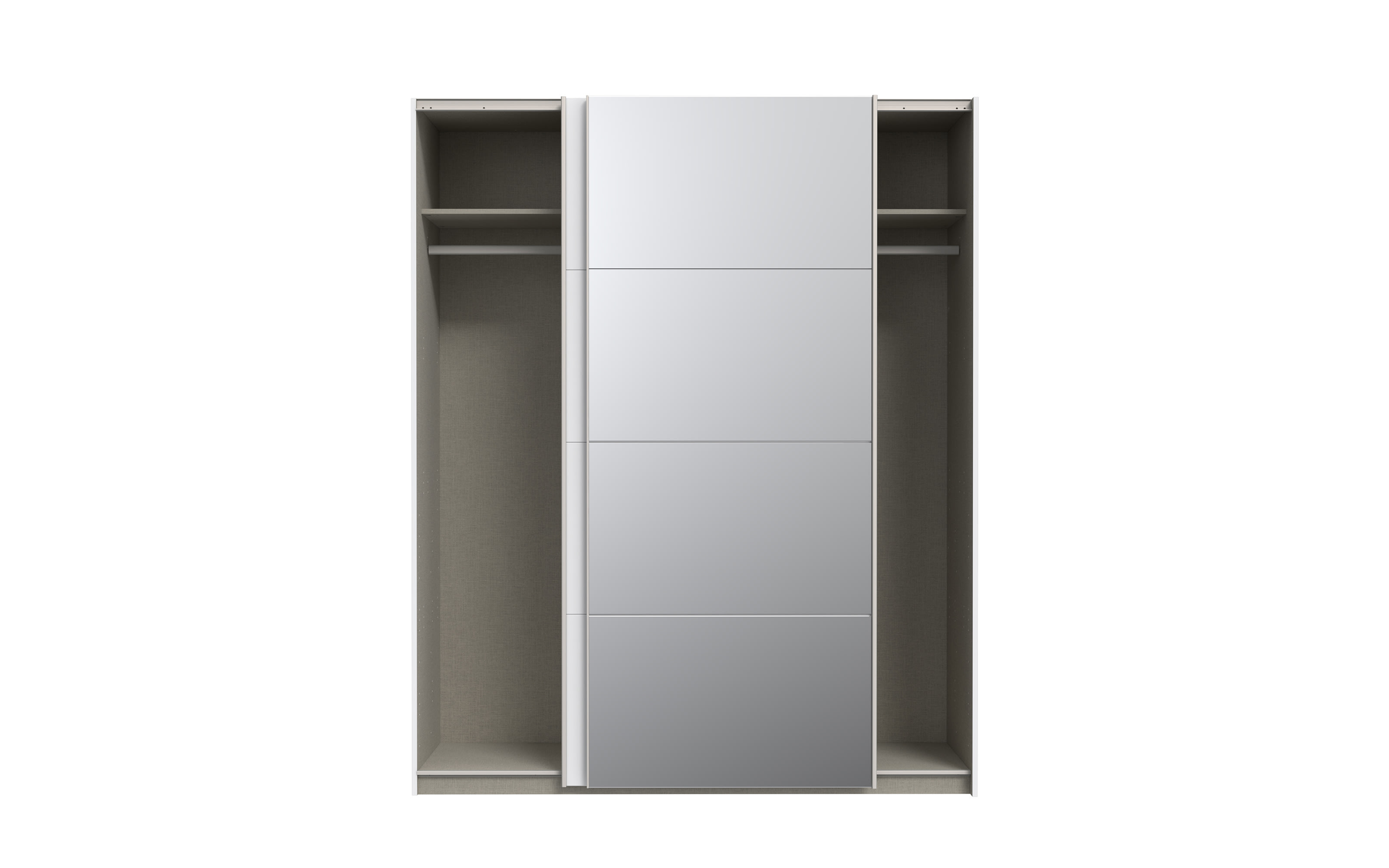 Kleiderschrank Schach & Matt 2, weiß/klar, 170,3 cm