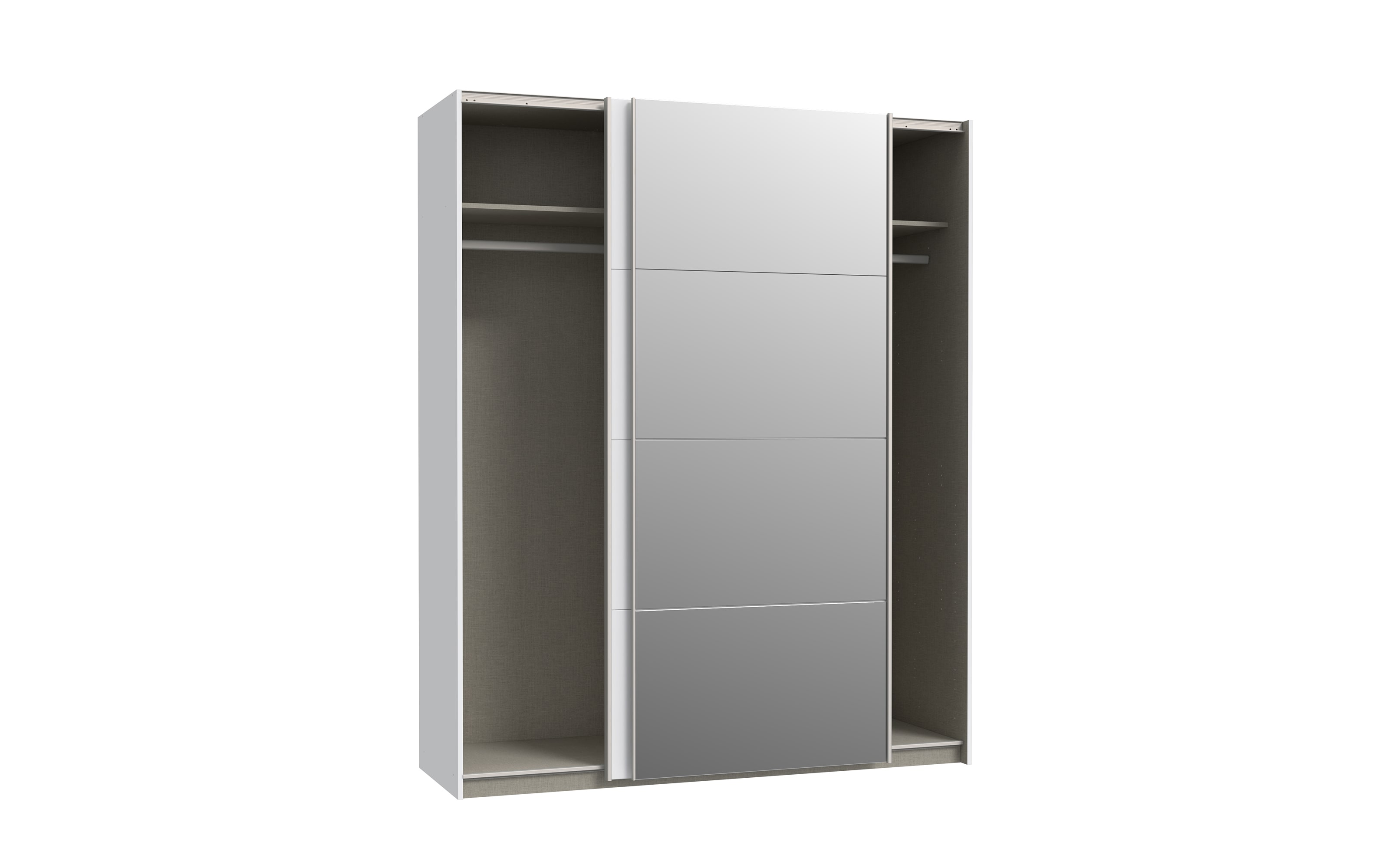 Kleiderschrank Schach & Matt 2, weiß/klar, 170,3 cm