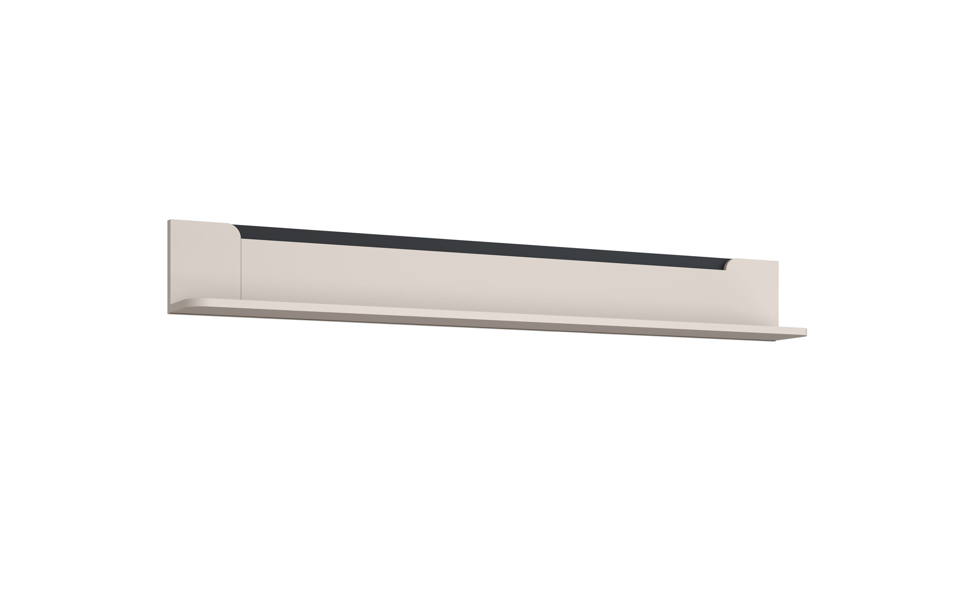 Wandregal Vodol, sandfarbig/schwarz, 200 cm