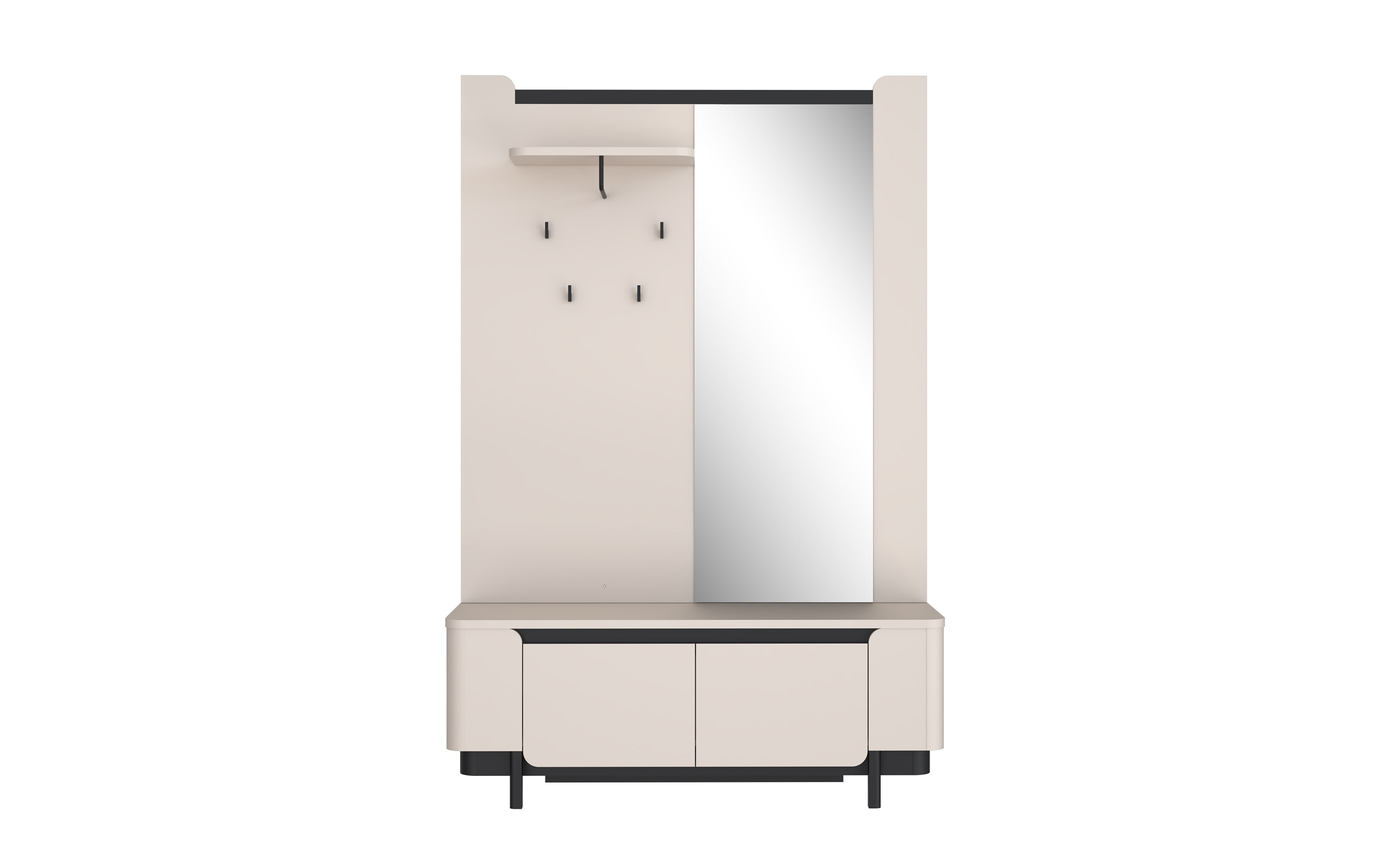 Garderobe Vodol, sandfarbig/schwarz