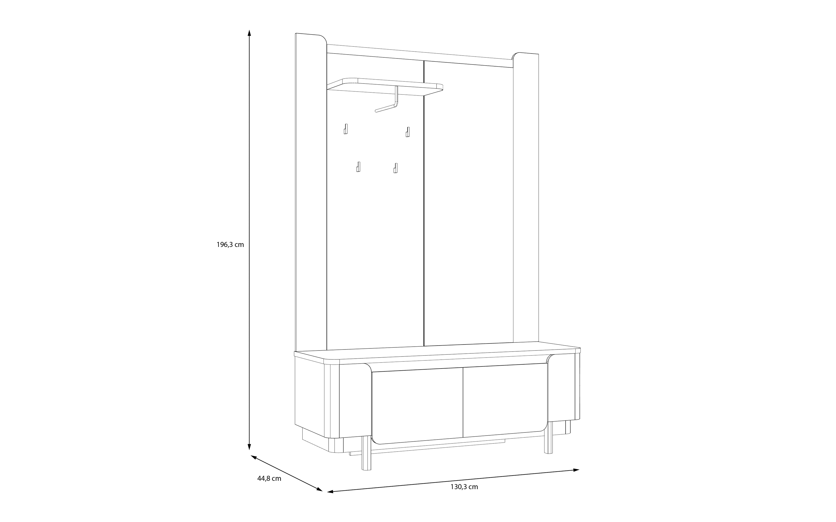 Garderobe Vodol, sandfarbig/schwarz