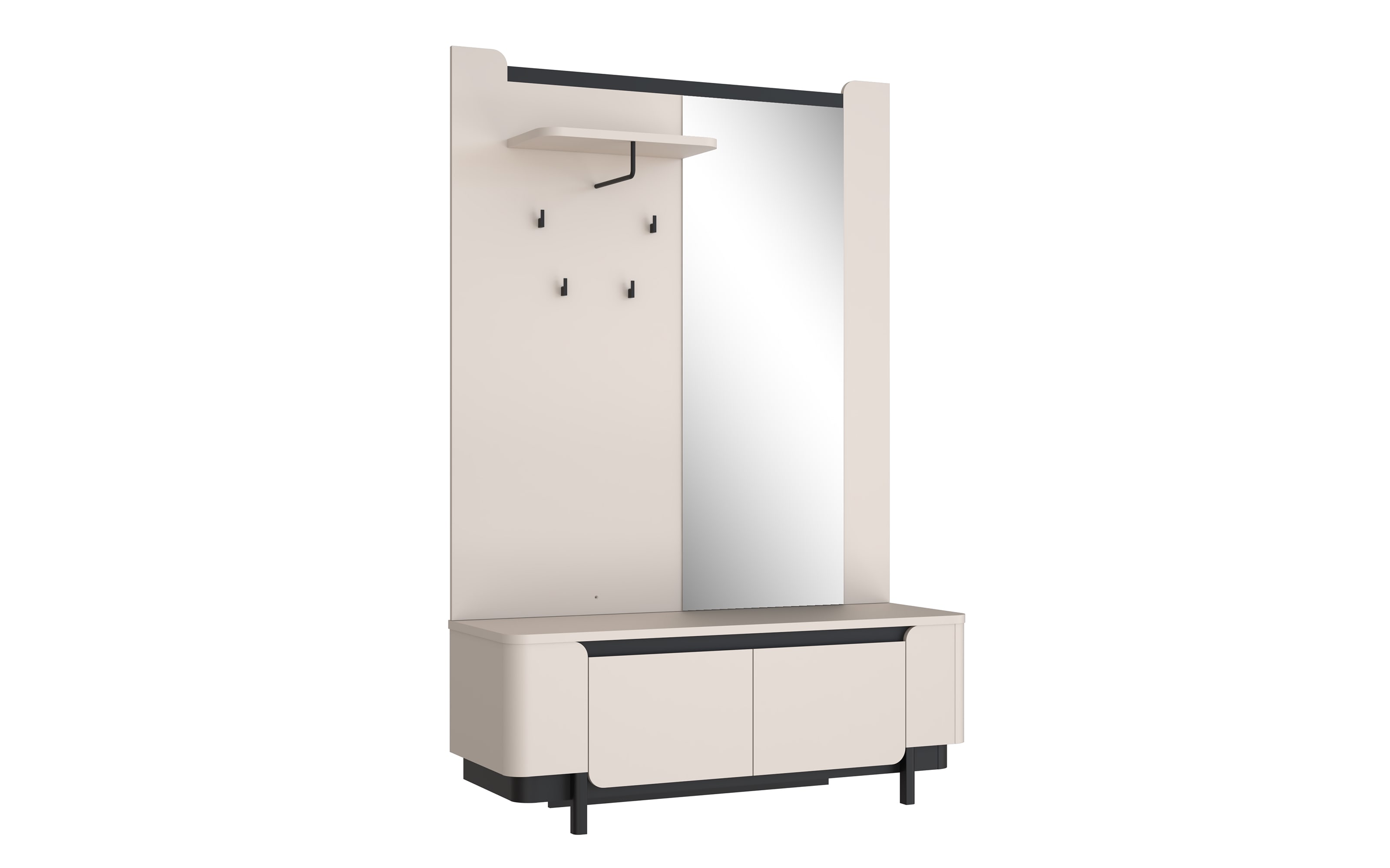 Garderobe Vodol, sandfarbig/schwarz