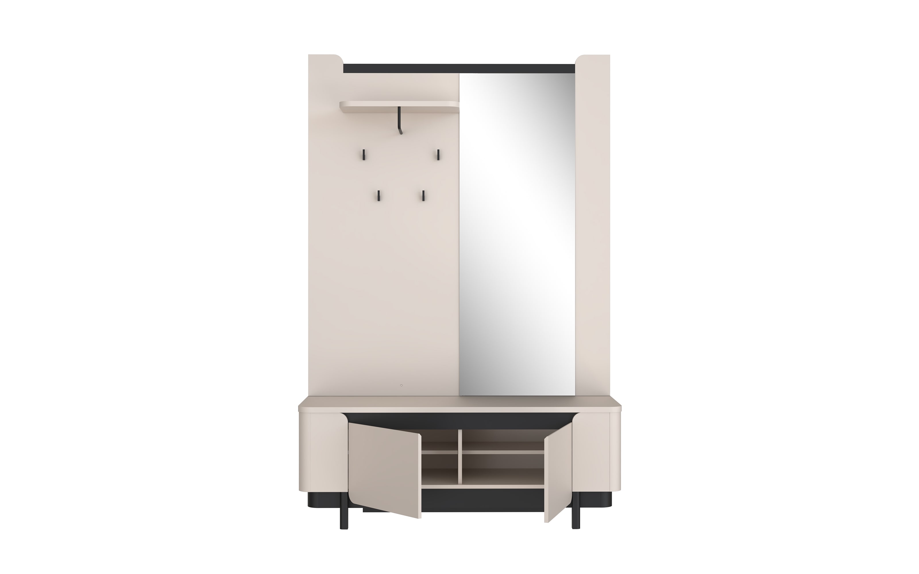 Garderobe Vodol, sandfarbig/schwarz