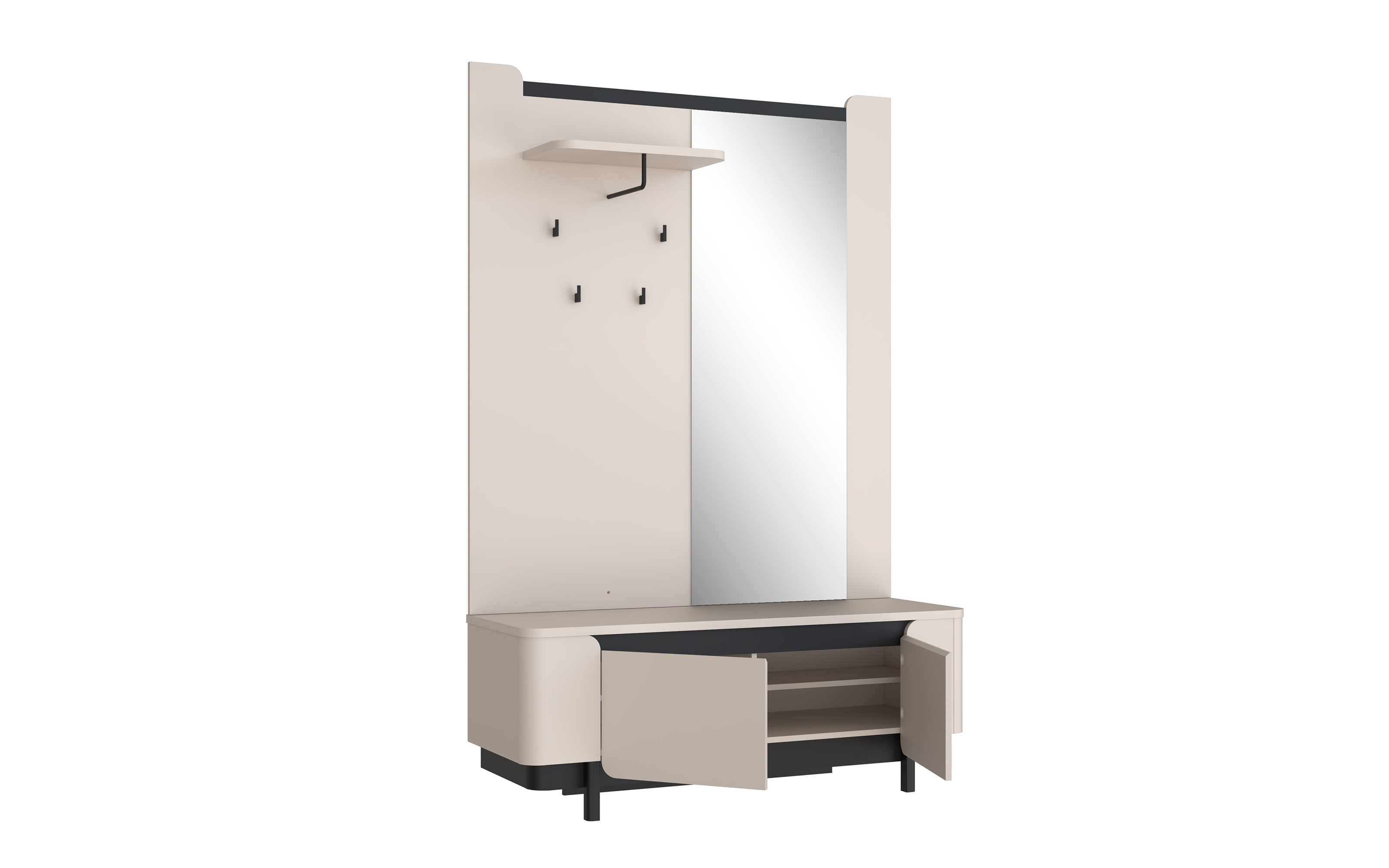 Garderobe Vodol, sandfarbig/schwarz