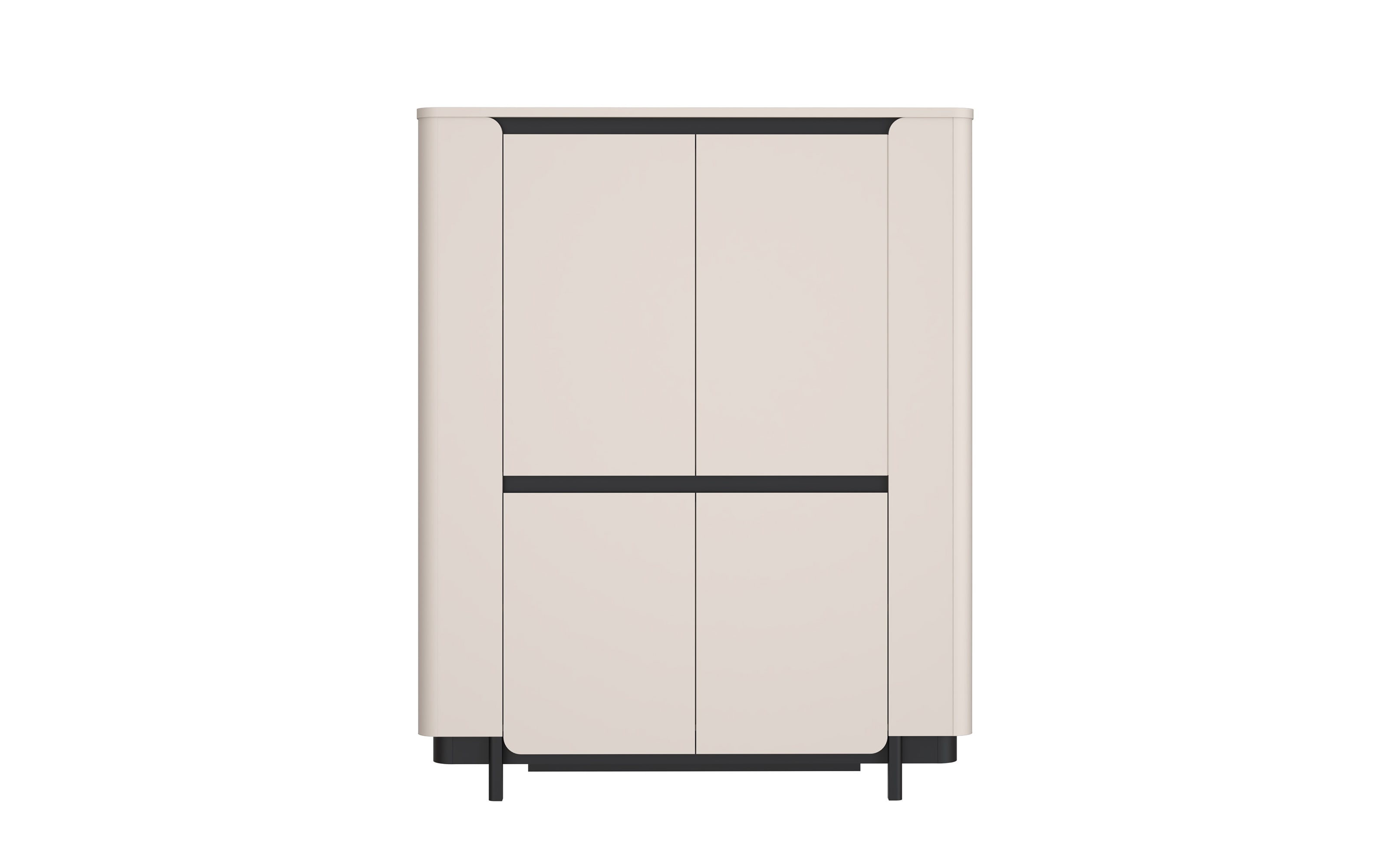 Highboard Vodol, sandfarbig/schwarz