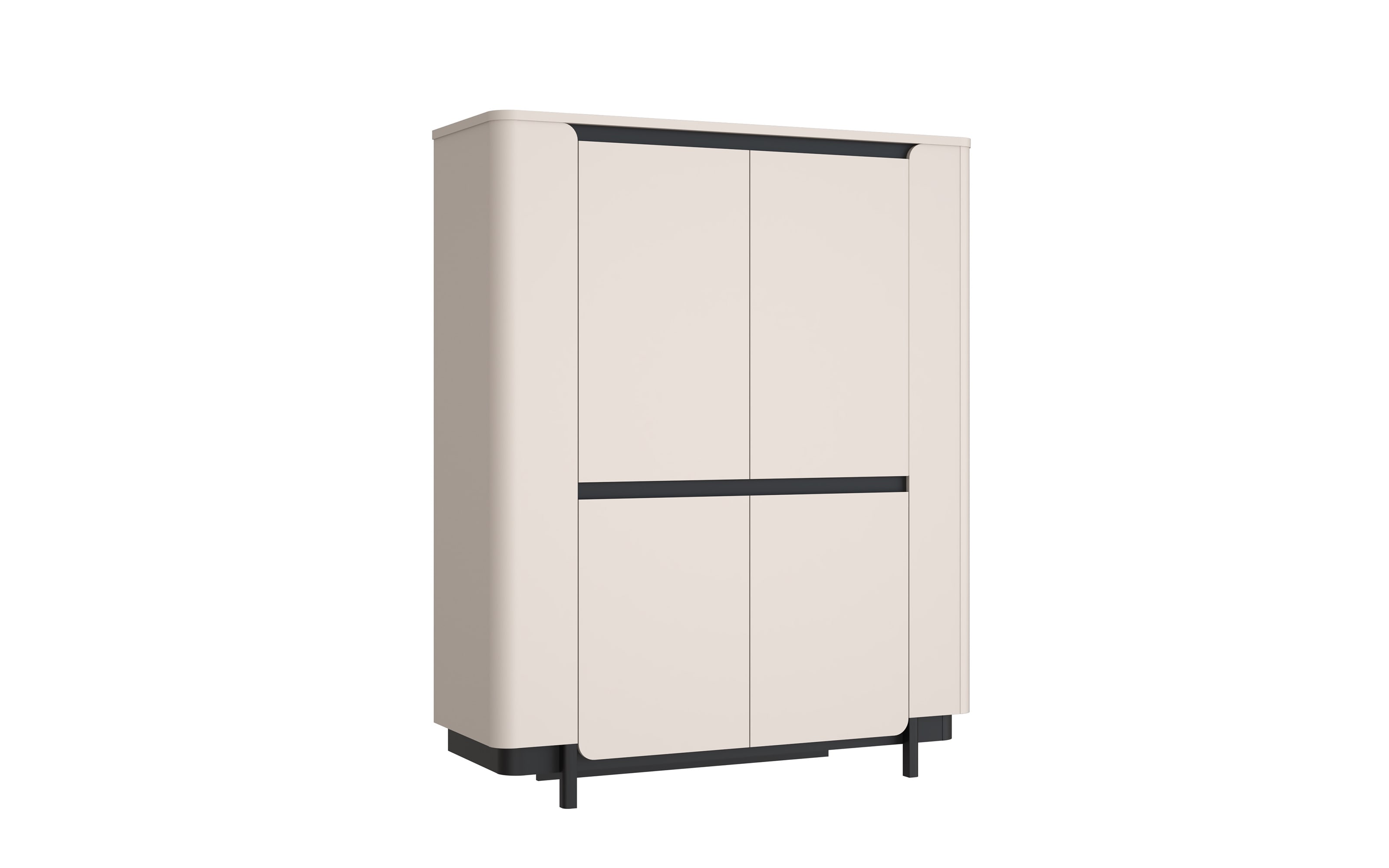 Highboard Vodol, sandfarbig/schwarz