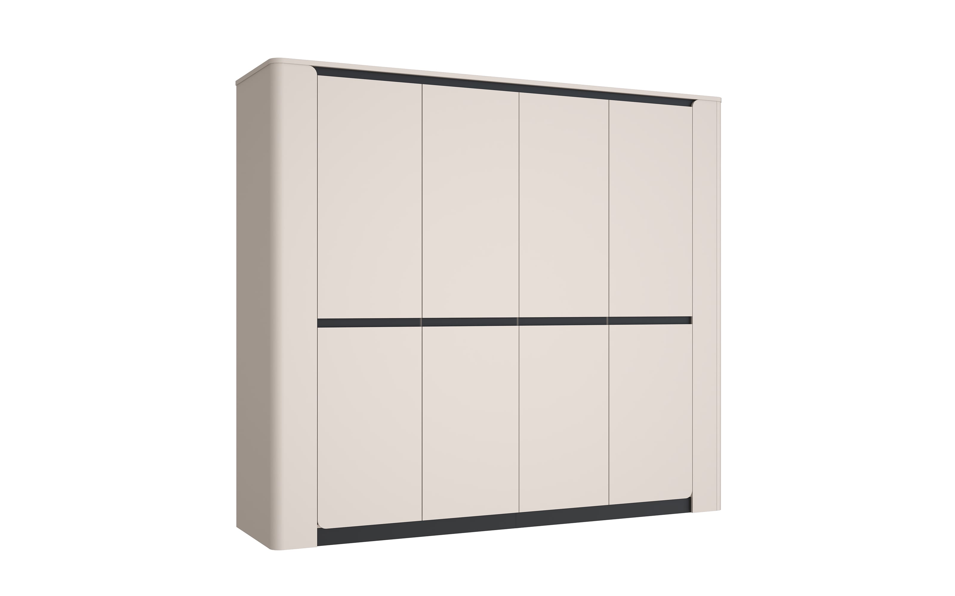 Kleiderschrank Vodol, sandfarbig/schwarz