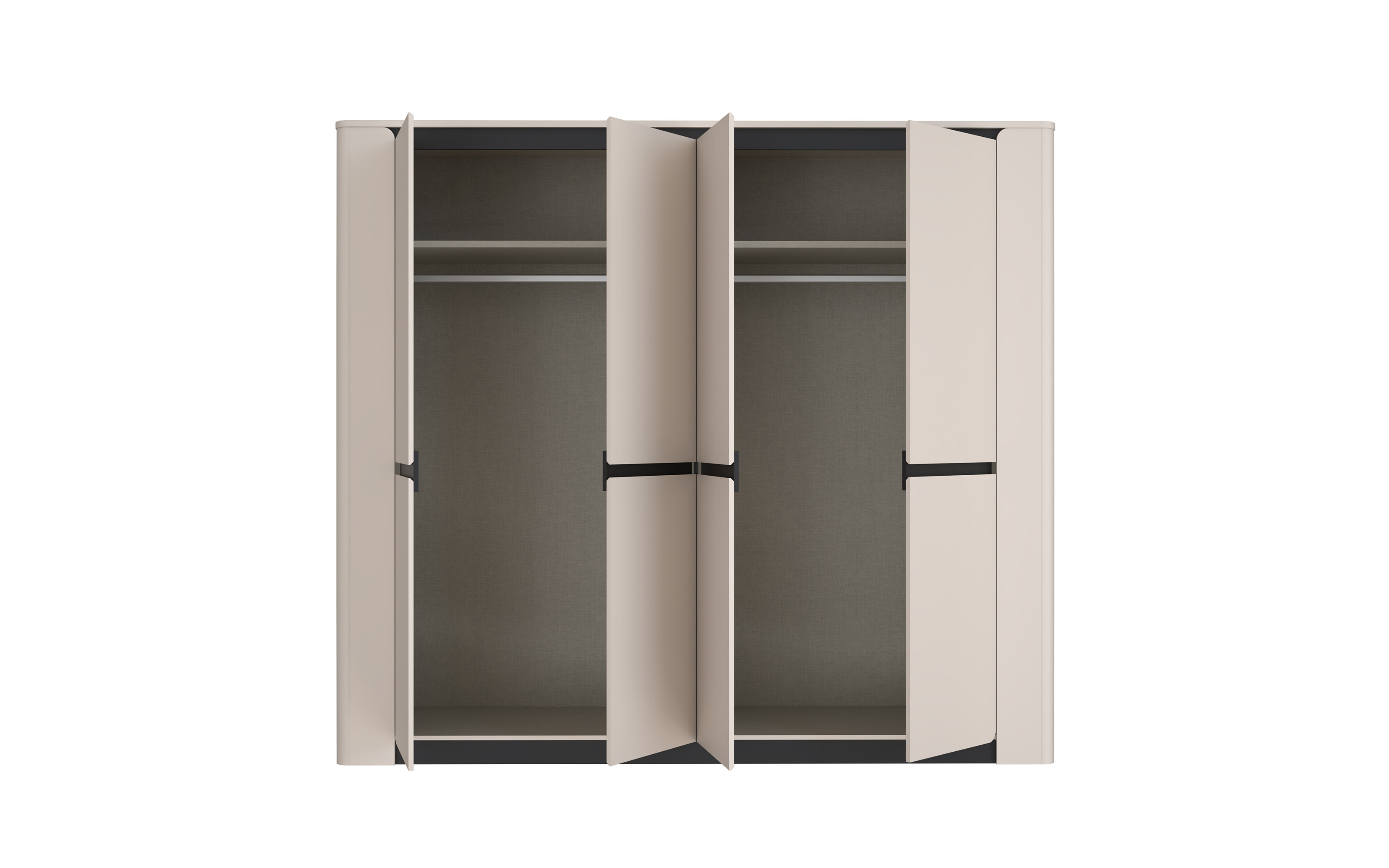 Kleiderschrank Vodol, sandfarbig/schwarz
