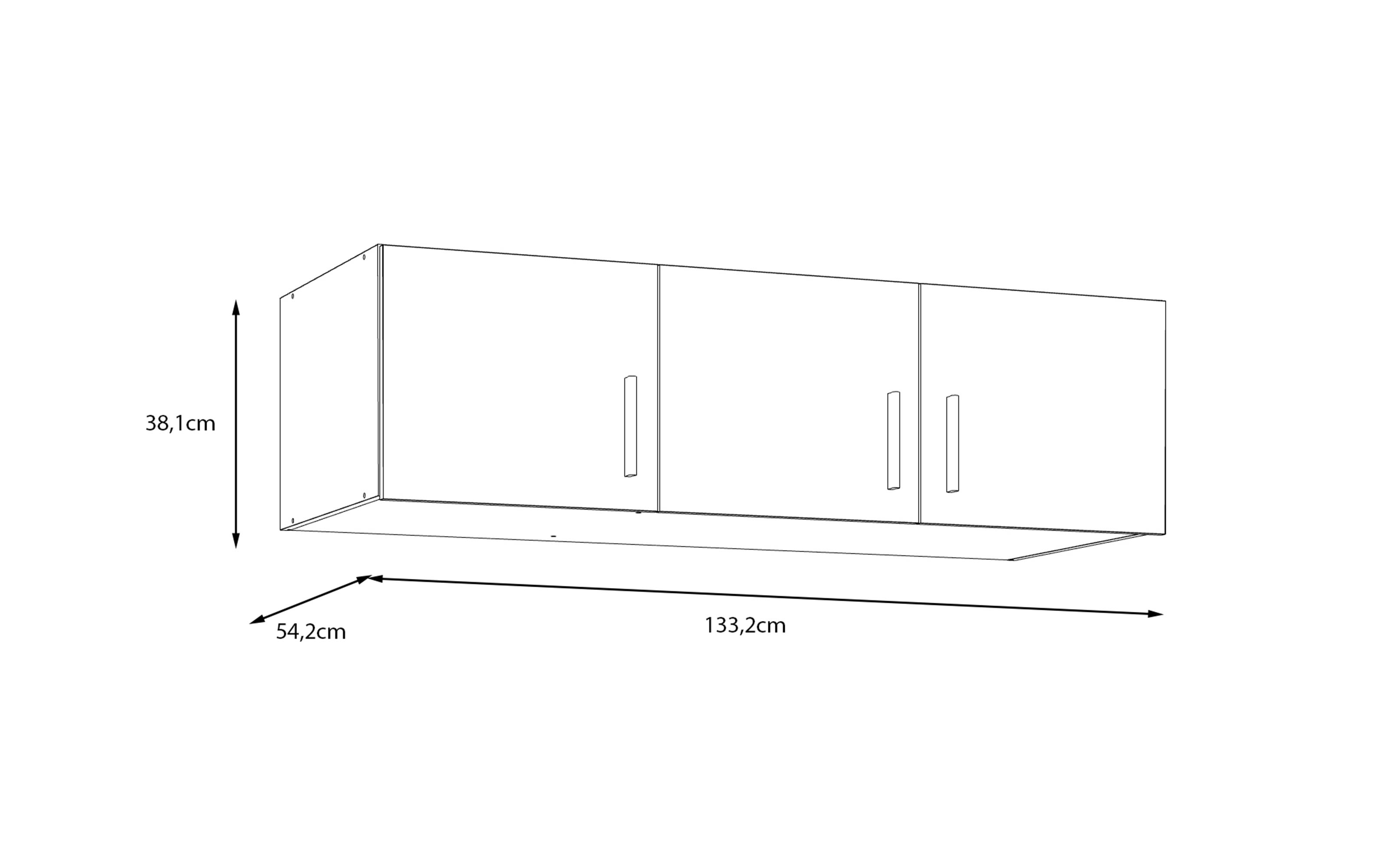 Schrankaufsatz Econobox2, Mauvelle Eiche-Nachbildung, 133,2 cm