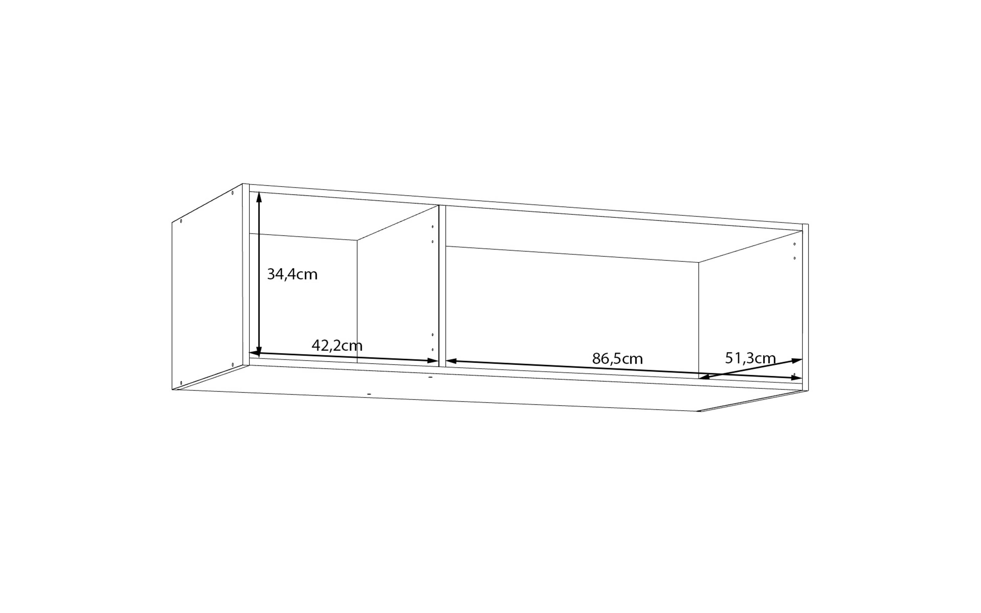 Schrankaufsatz Econobox2, Mauvelle Eiche-Nachbildung, 133,2 cm