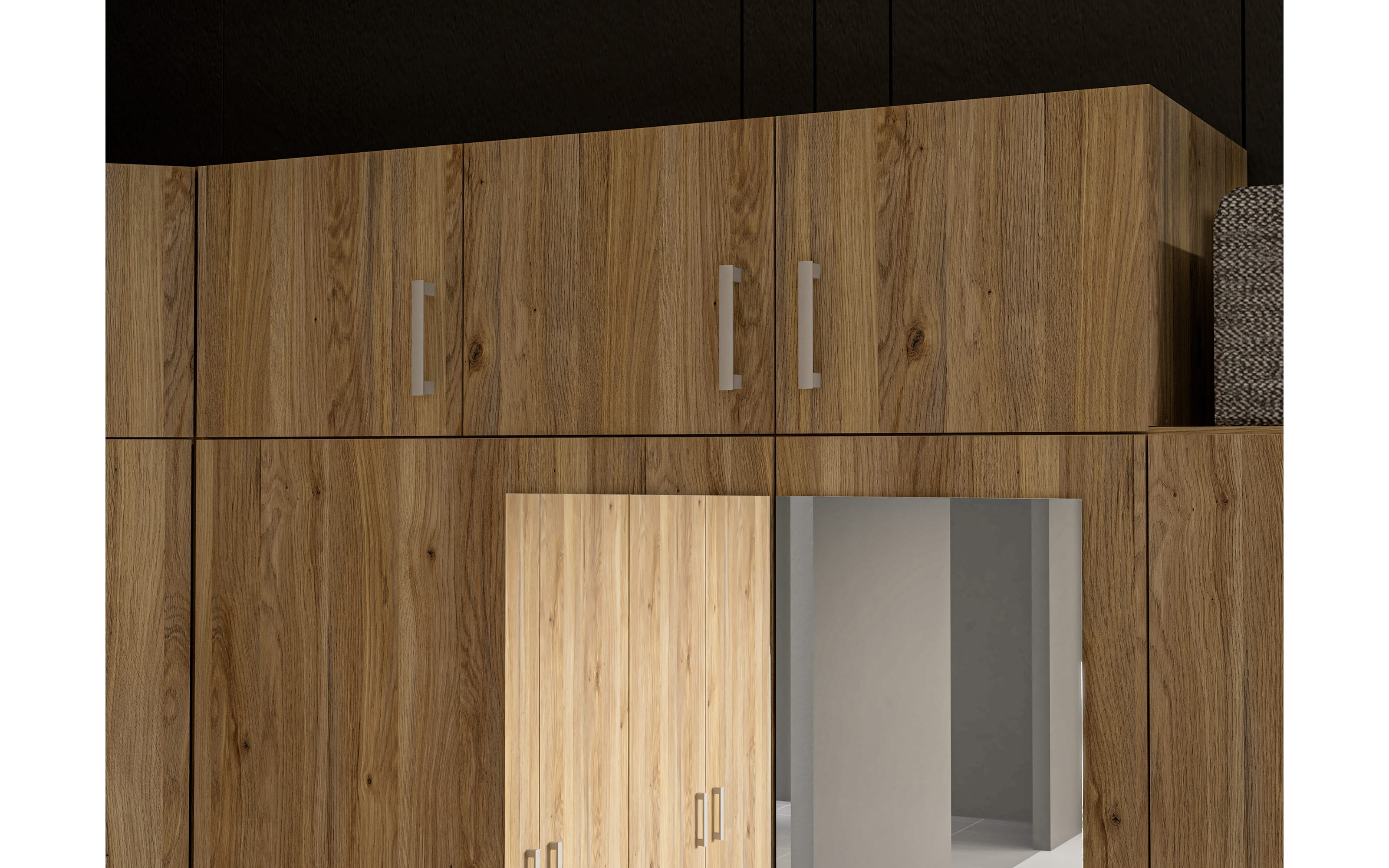 Schrankaufsatz Econobox2, Mauvelle Eiche-Nachbildung, 133,2 cm