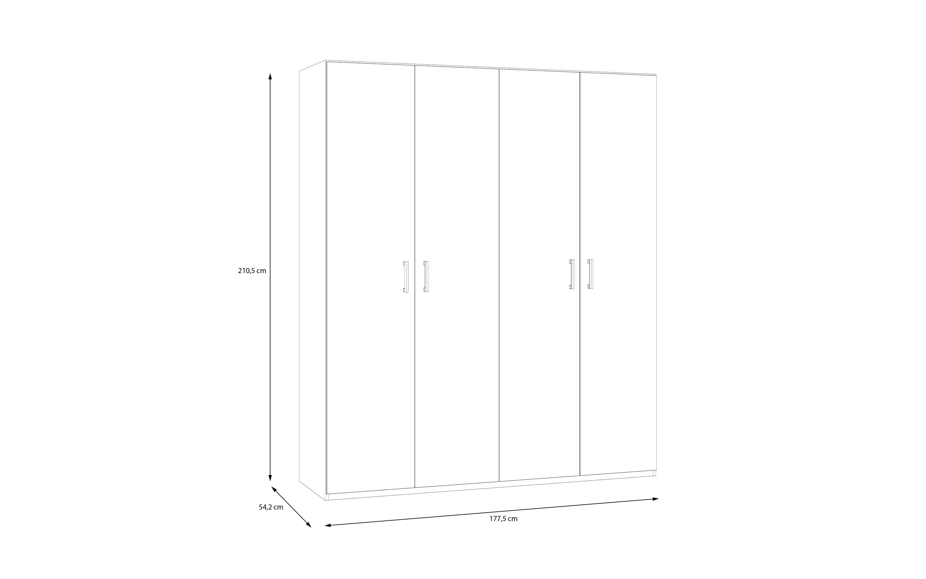 Kleiderschrank Econobox2, Mauvelle Eiche-Nachbildung, 177,5 cm