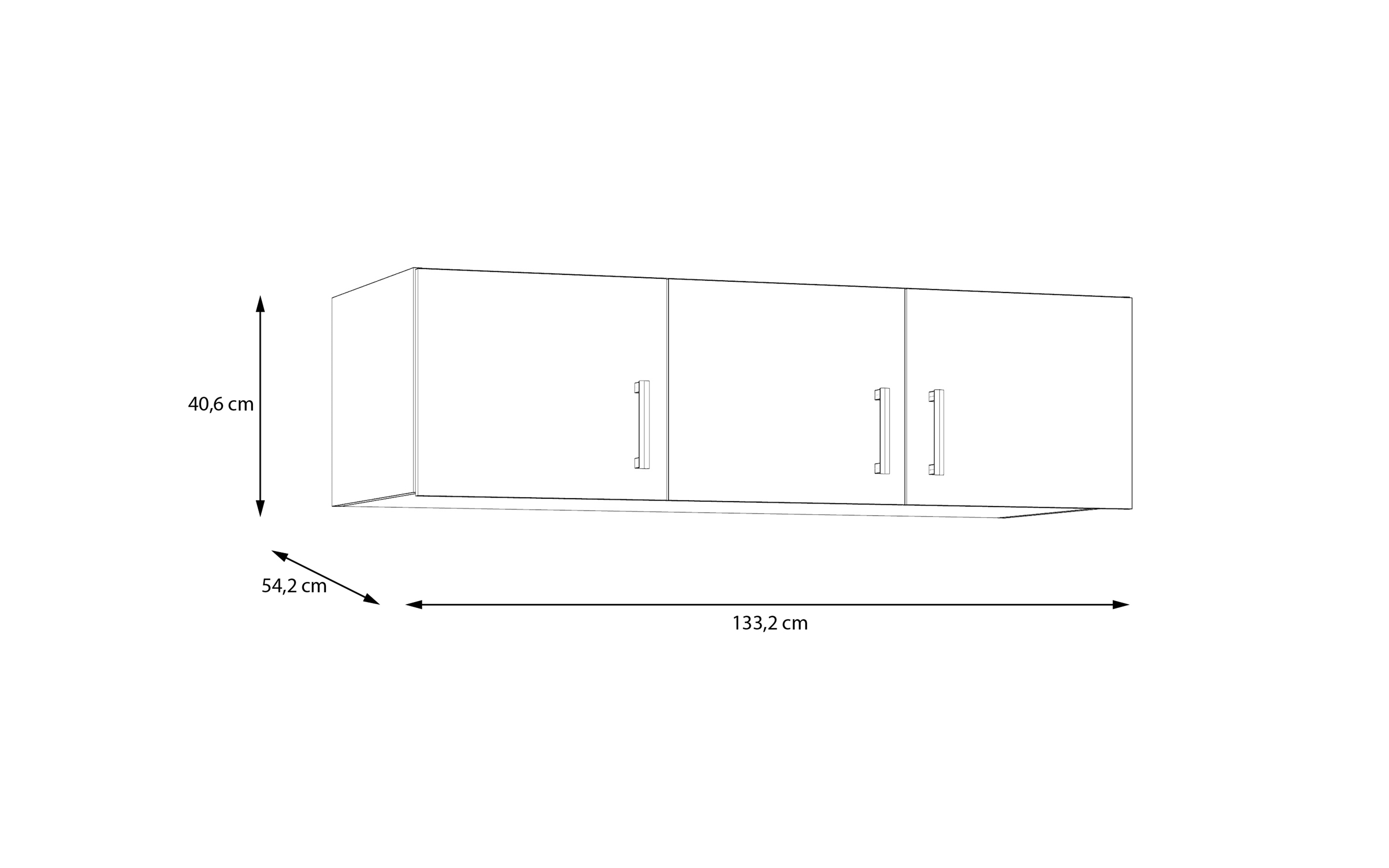 Schrankaufsatz Econobox2, weiß, 133,2 cm