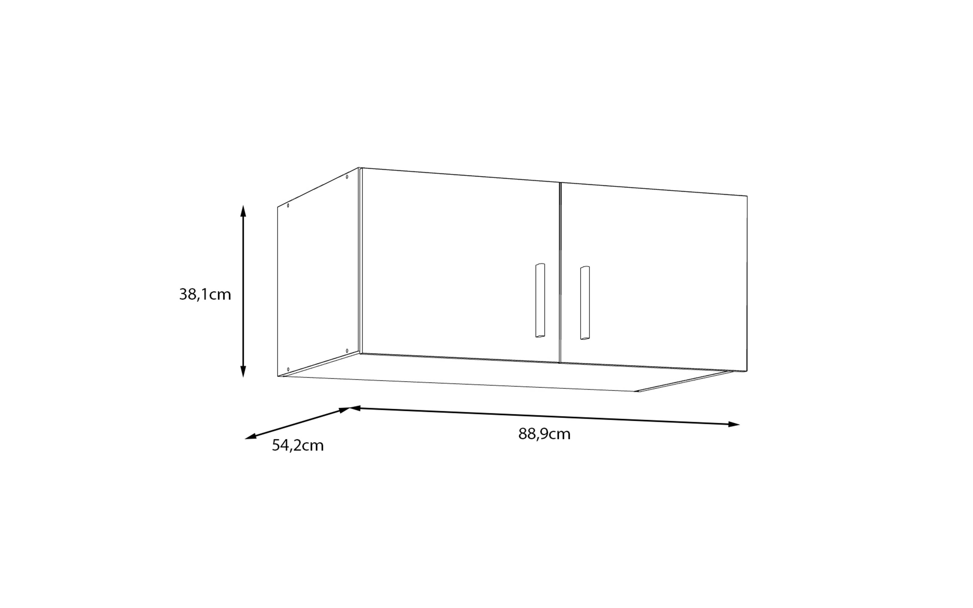 Schrankaufsatz Econobox2, Mauvelle Eiche-Nachbildung, 88,9 cm