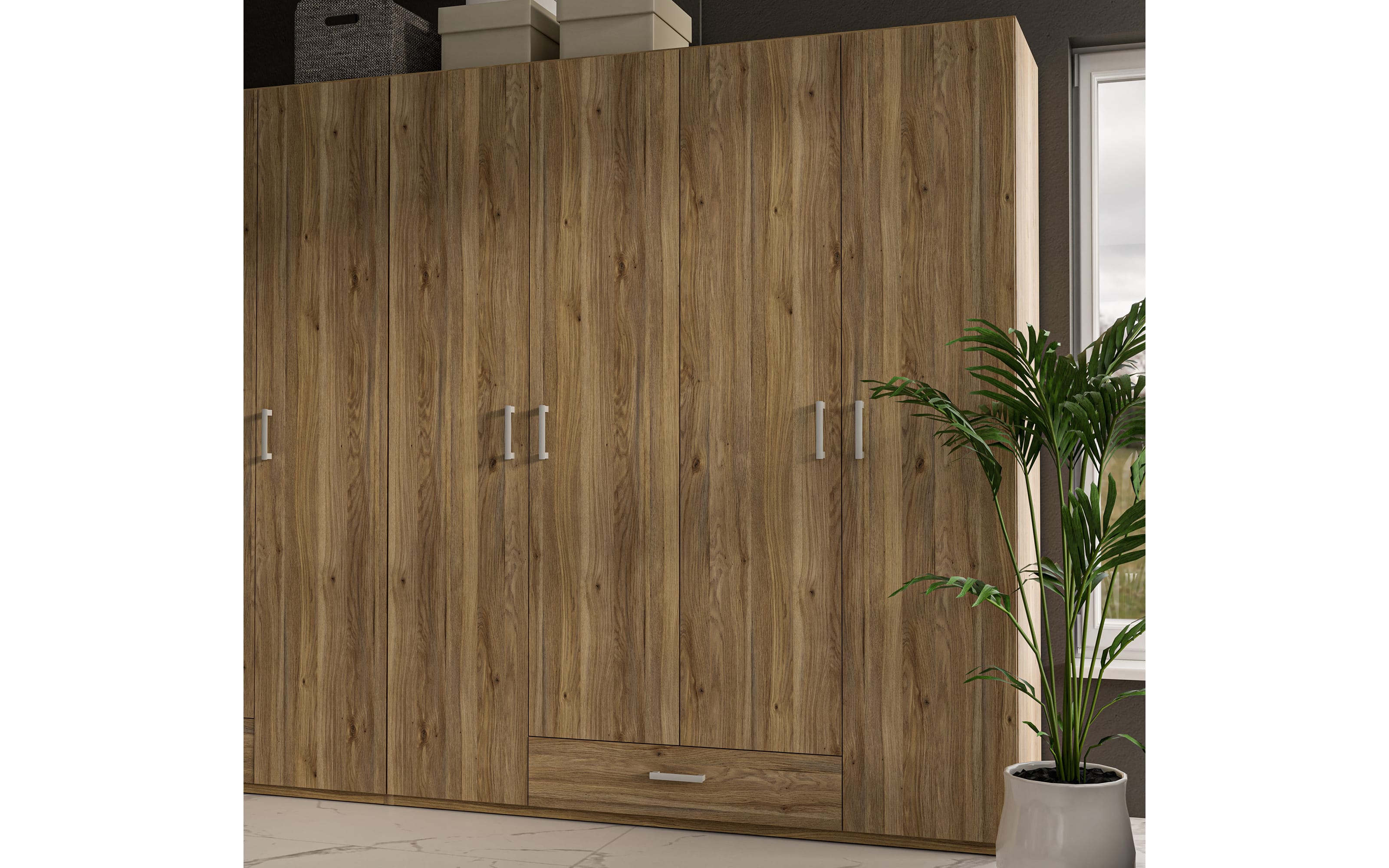 Kleiderschrank Econobox2, Mauvelle Eiche-Nachbildung, 177,5 cm