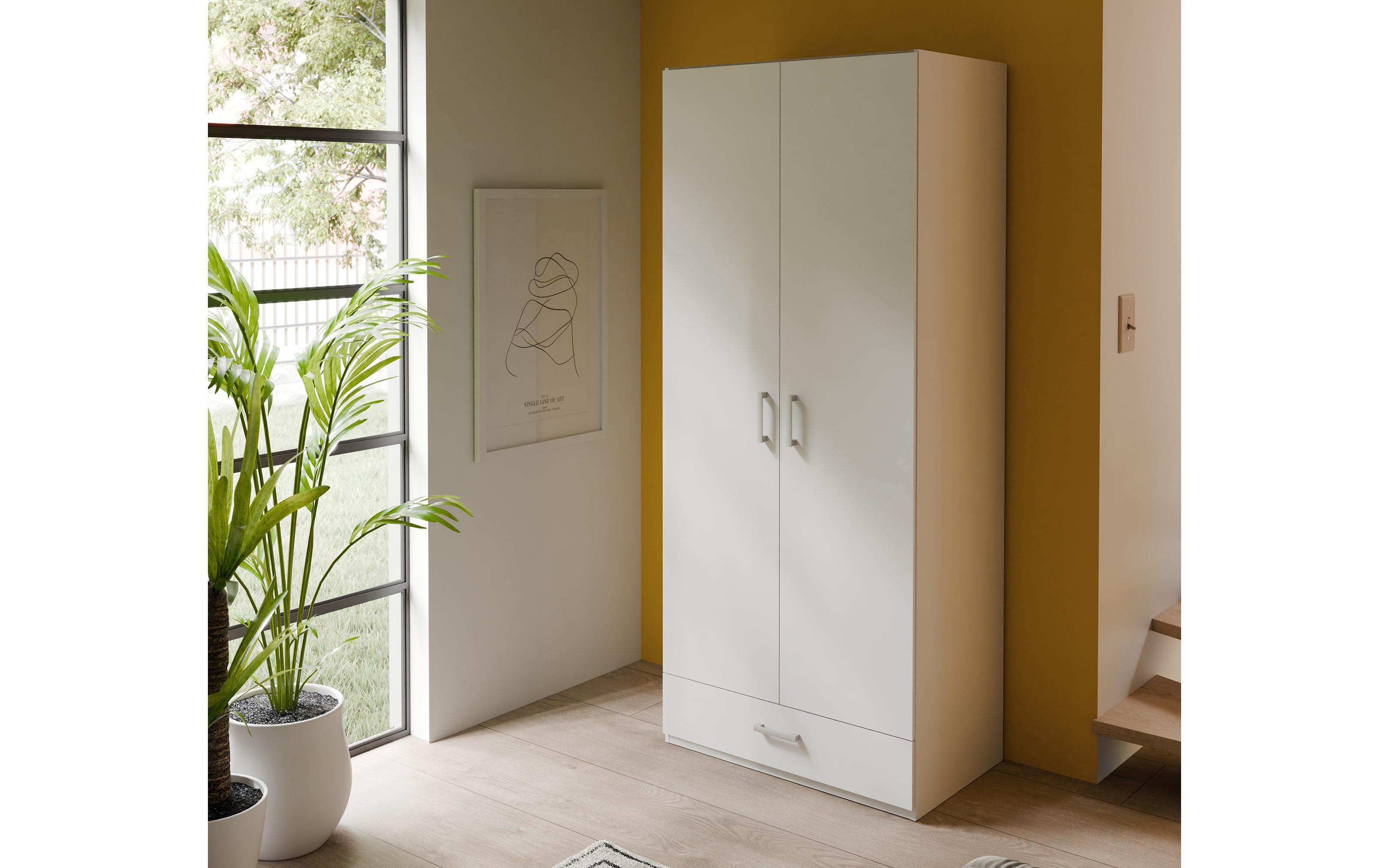 Kleiderschrank Econobox2, weiß, 88,9 cm
