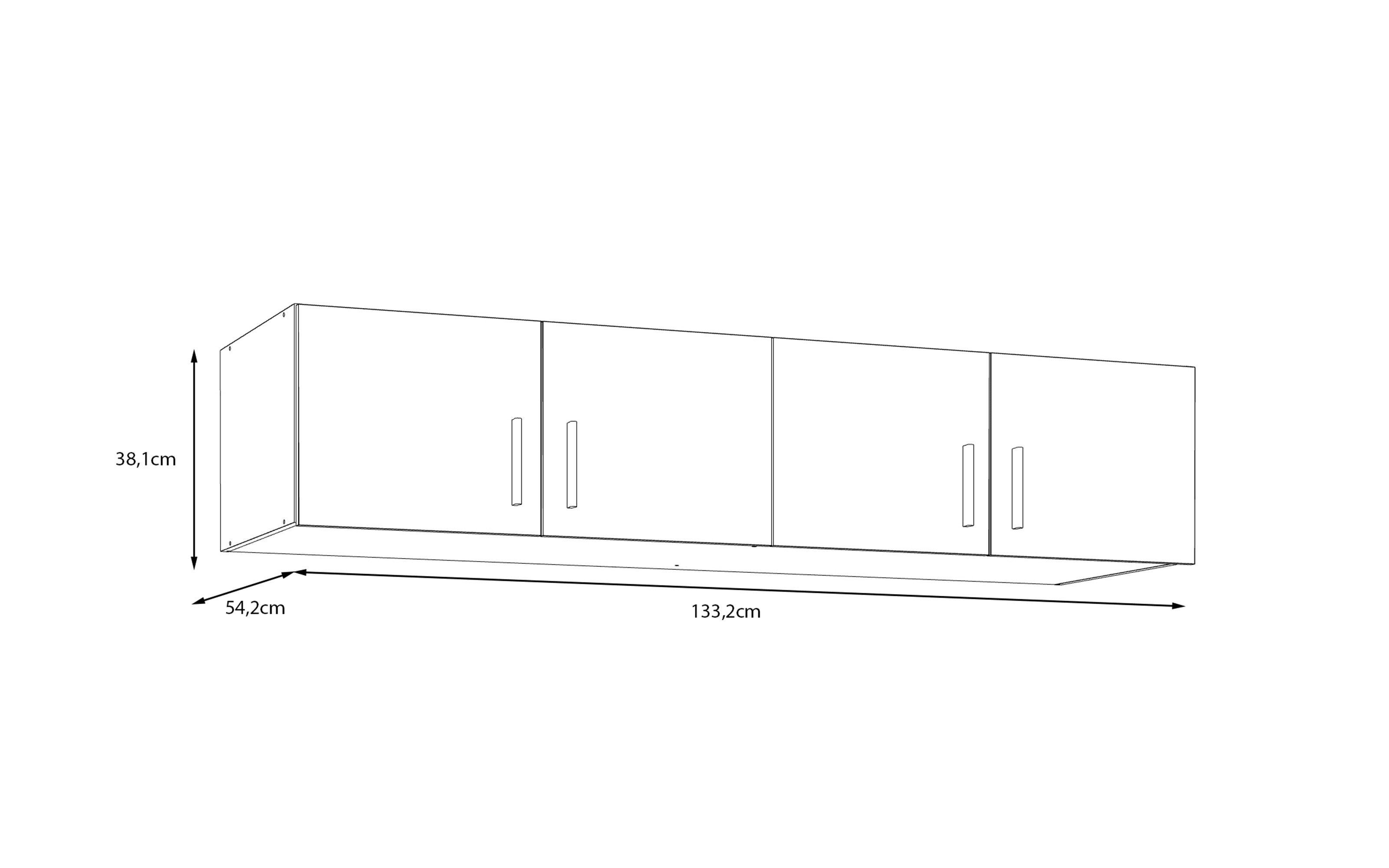 Schrankaufsatz Econobox2, Mauvelle Eiche-Nachbildung, 177,5 cm
