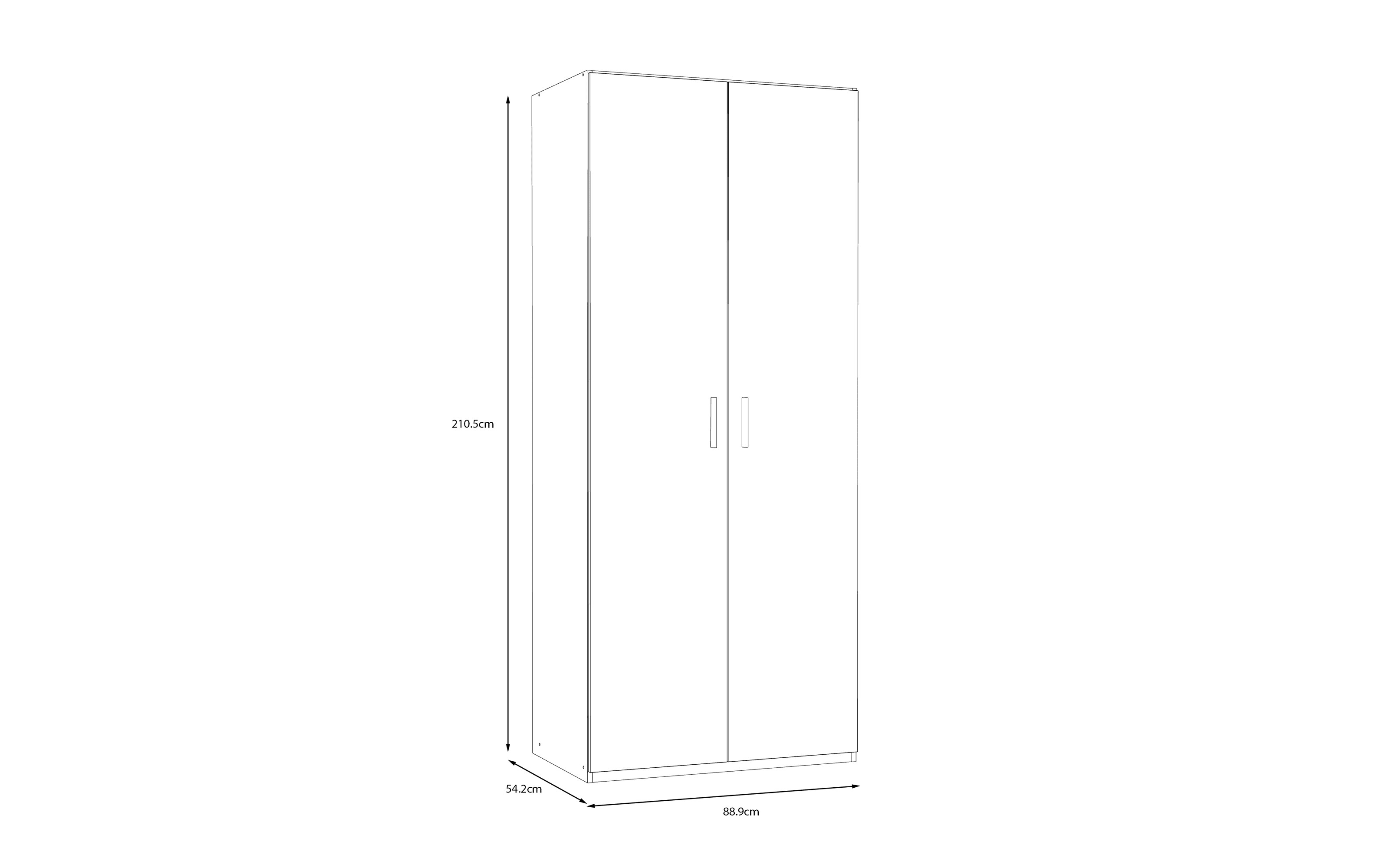 Kleiderschrank Econobox2, Mauvelle Eiche-Nachbildung, 88,9 cm