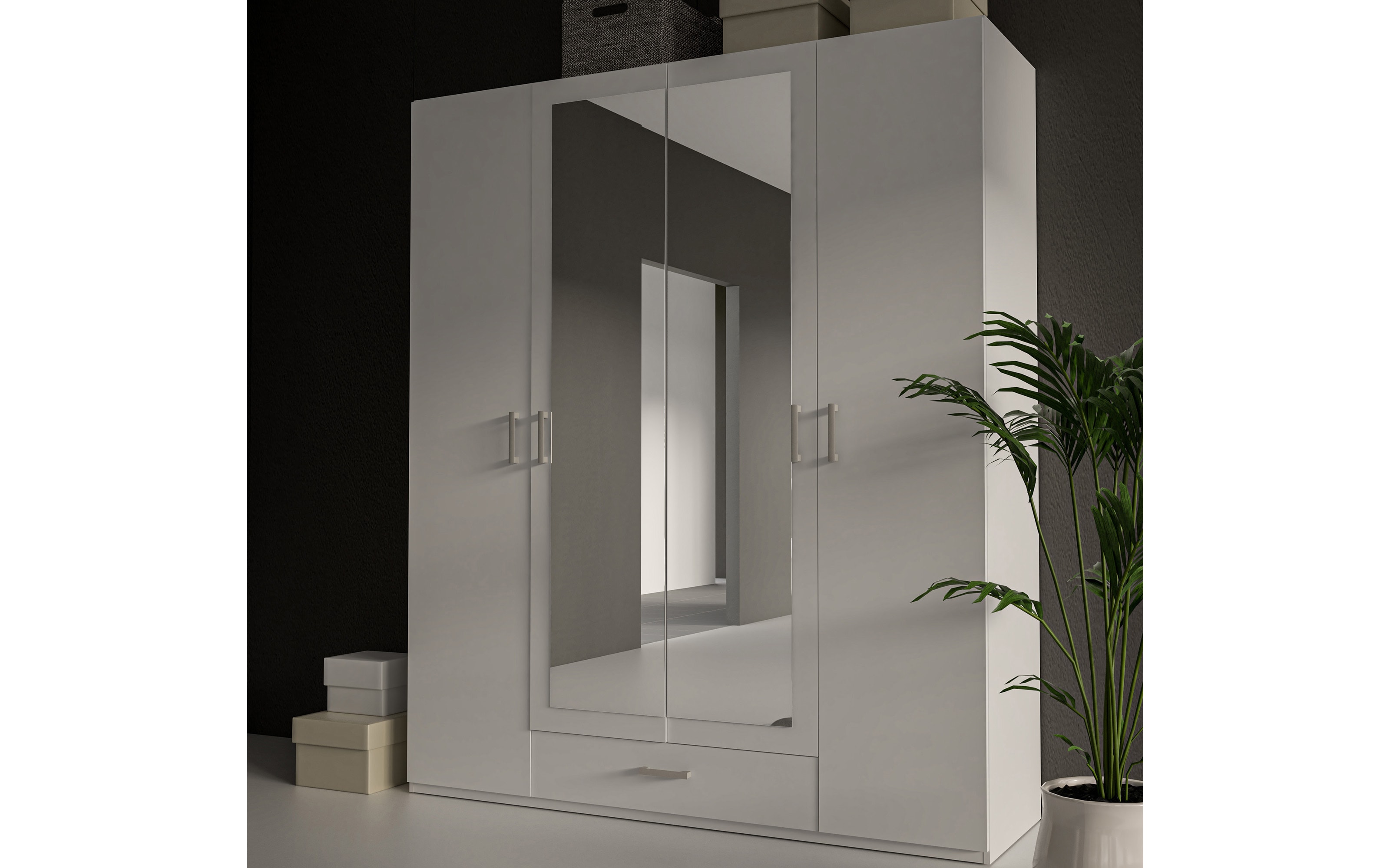 Kleiderschrank Econobox2, weiß, 177,5 cm