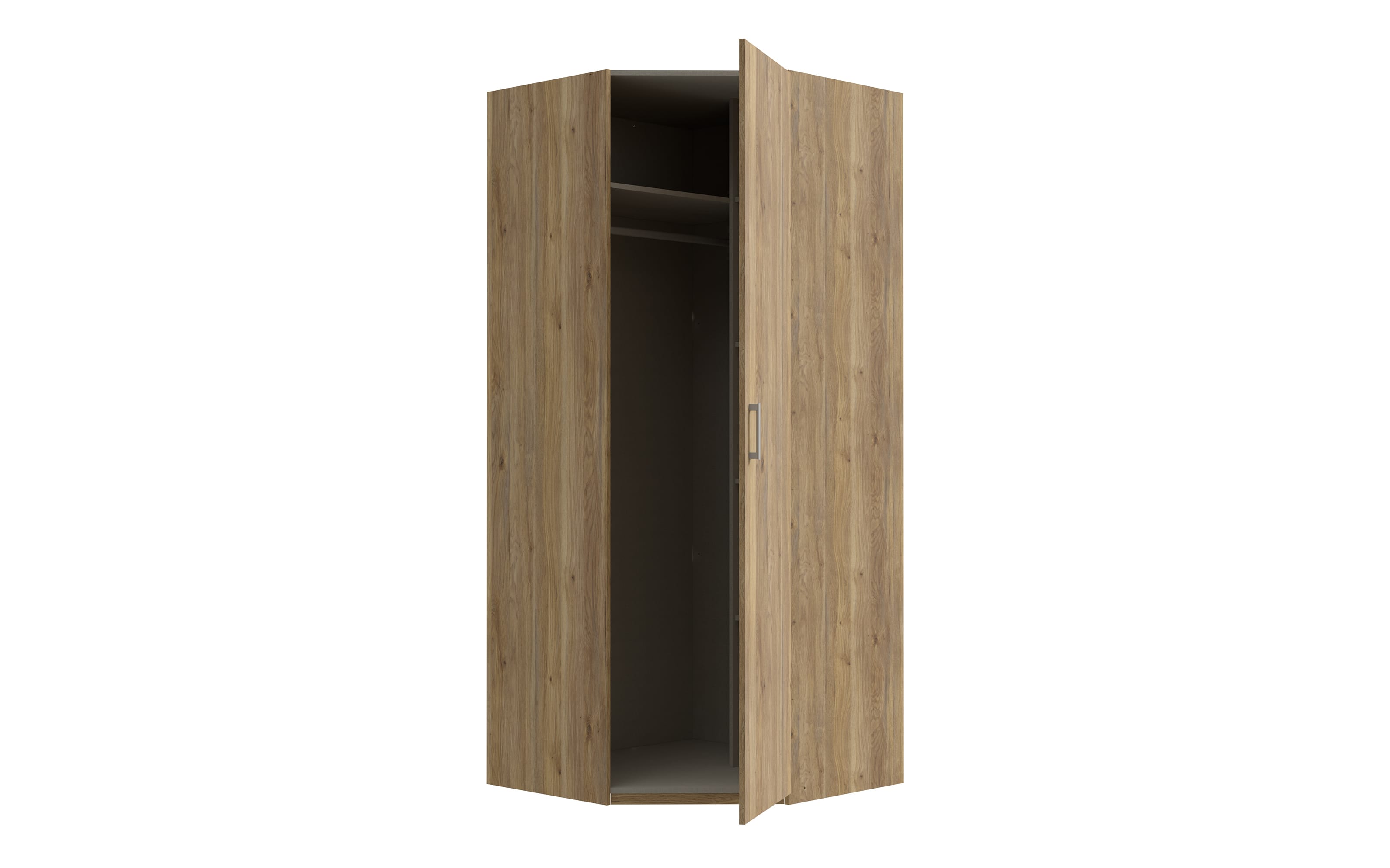 Eckkleiderschrank Econobox2, Mauvelle Eiche-Nachbildung, 89,5 cm