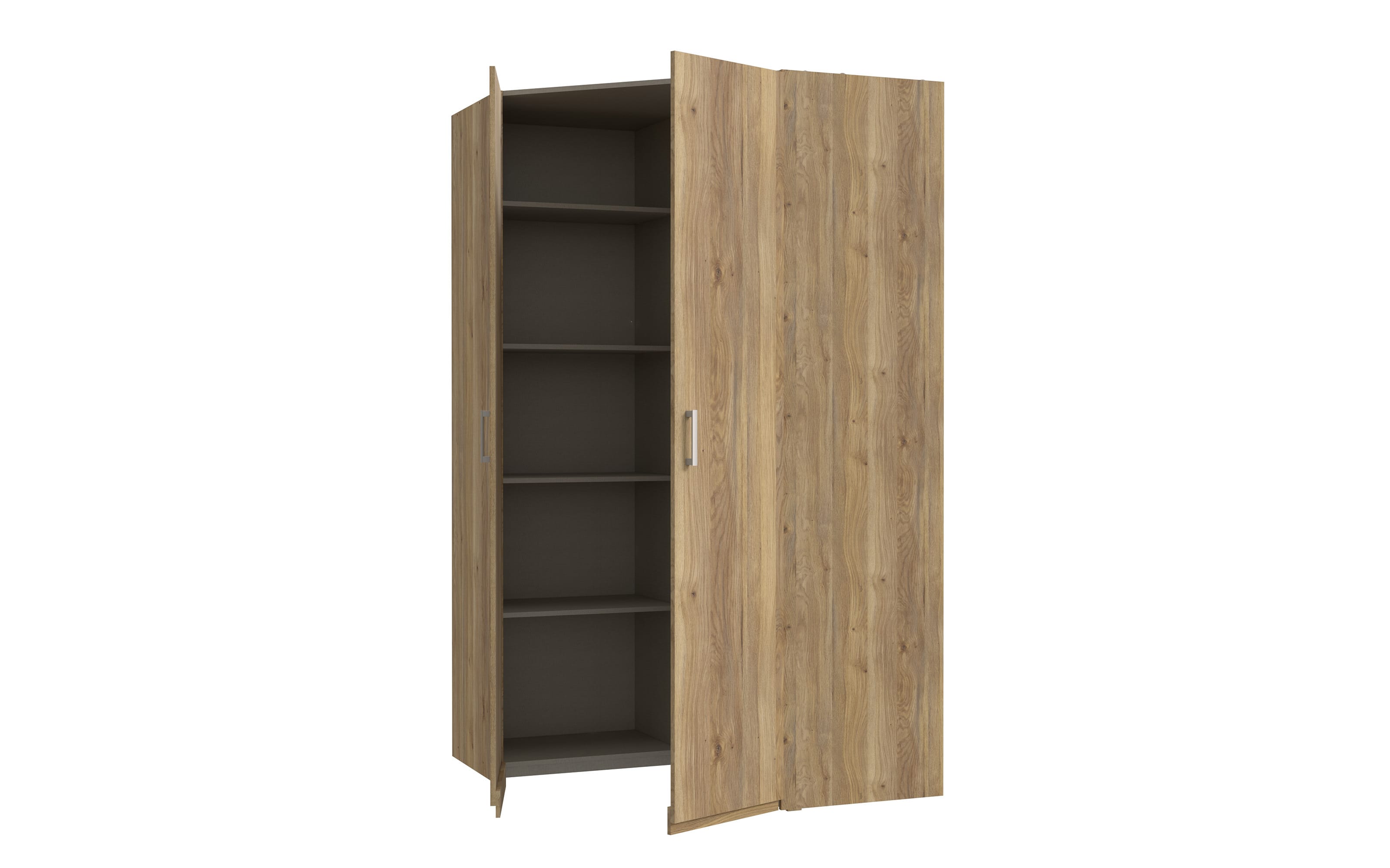 Eckkleiderschrank Econobox2, Mauvelle Eiche-Nachbildung, 116,8 cm