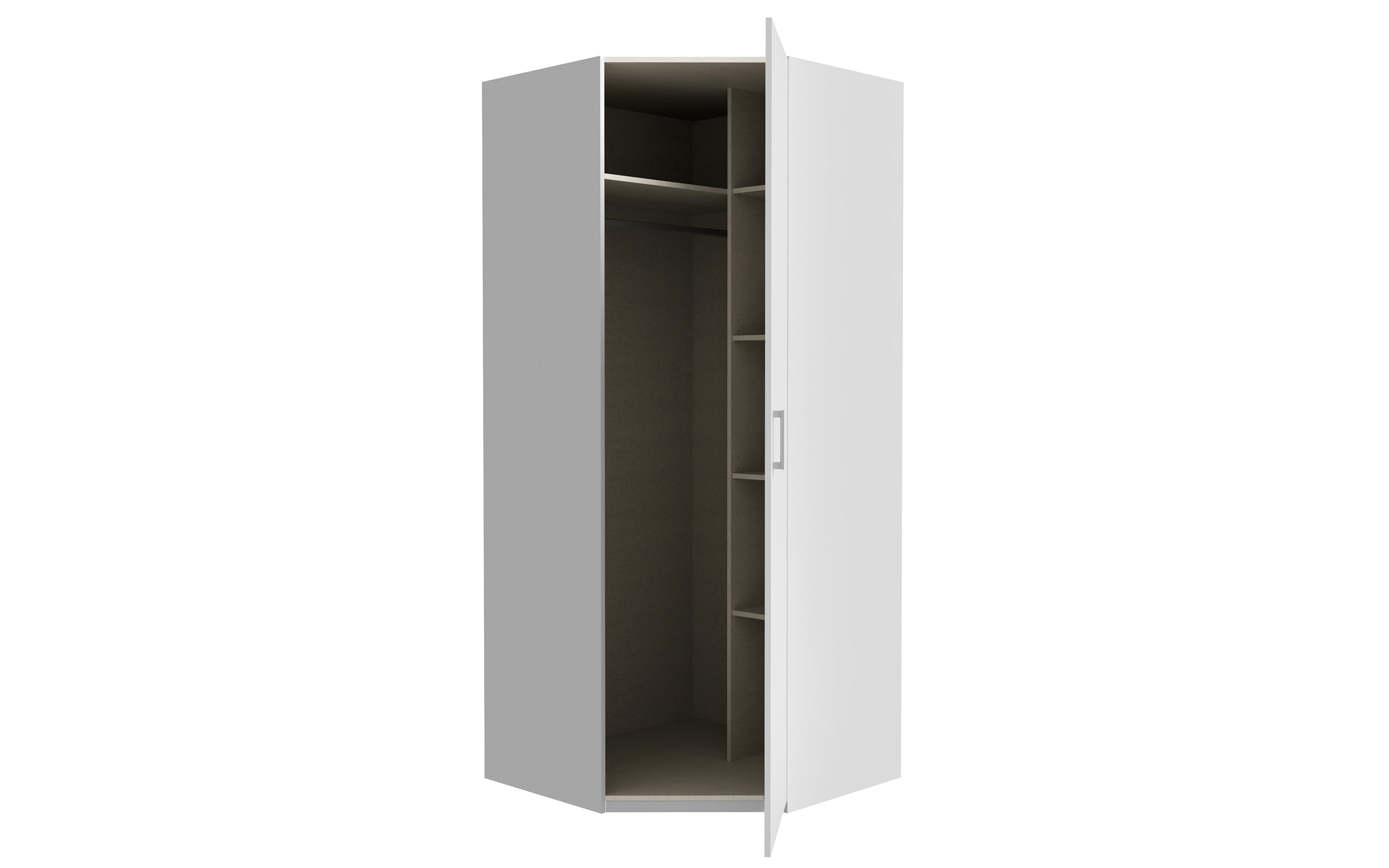 Eckkleiderschrank Econobox2, weiß, 89,5 cm