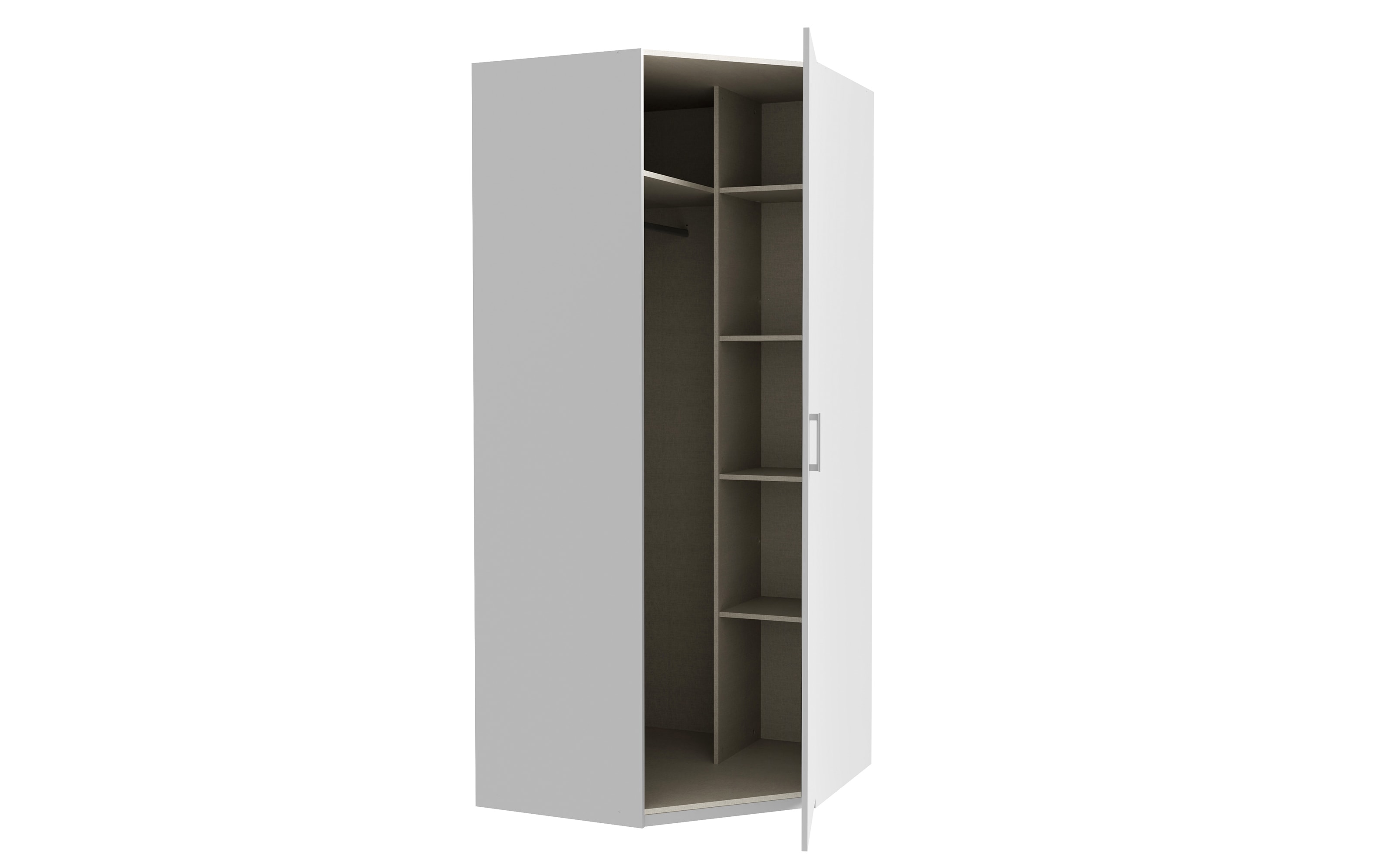 Eckkleiderschrank Econobox2, weiß, 89,5 cm