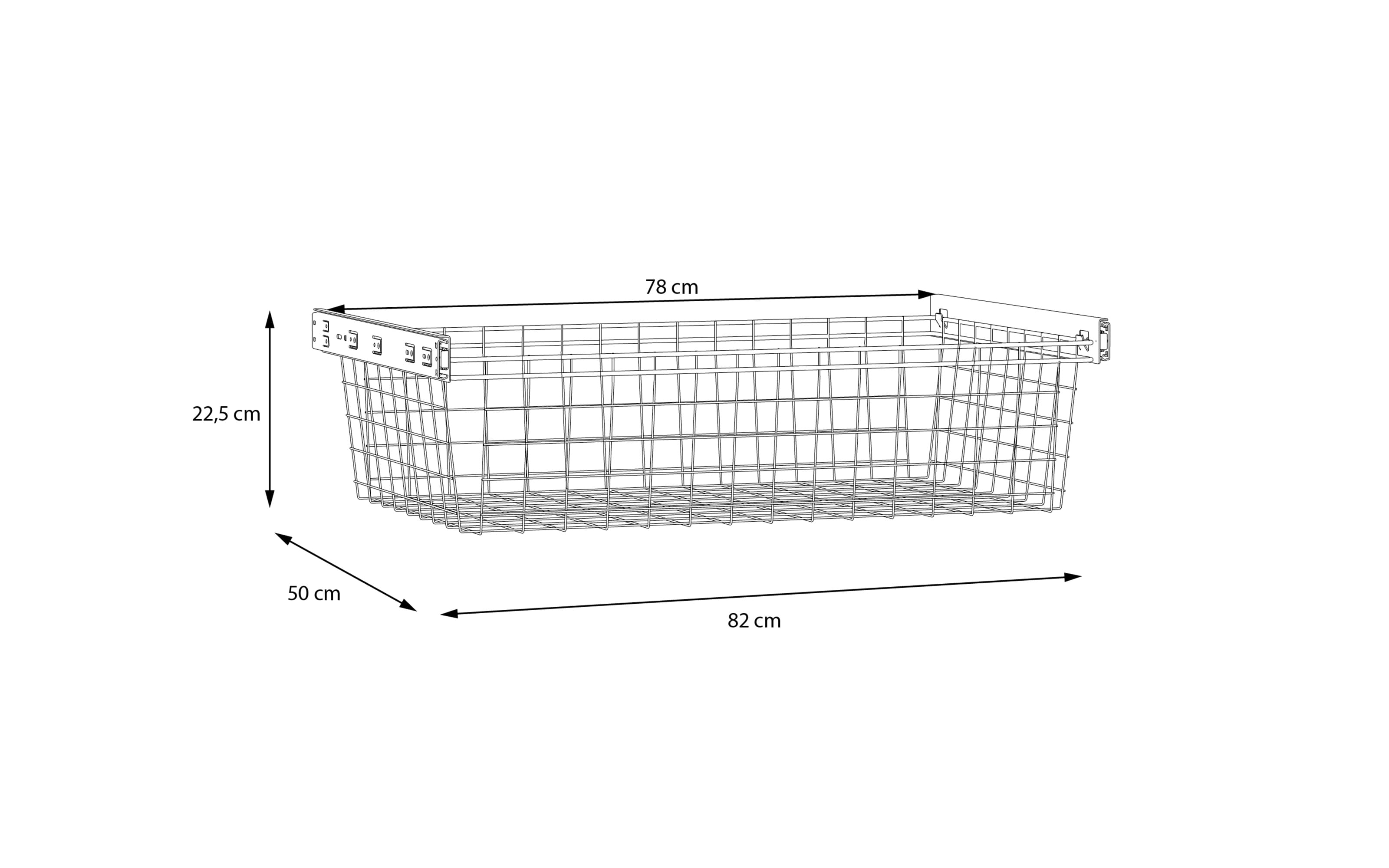 Wäschekorb Econobox2, grau, 82 x 22,5 cm