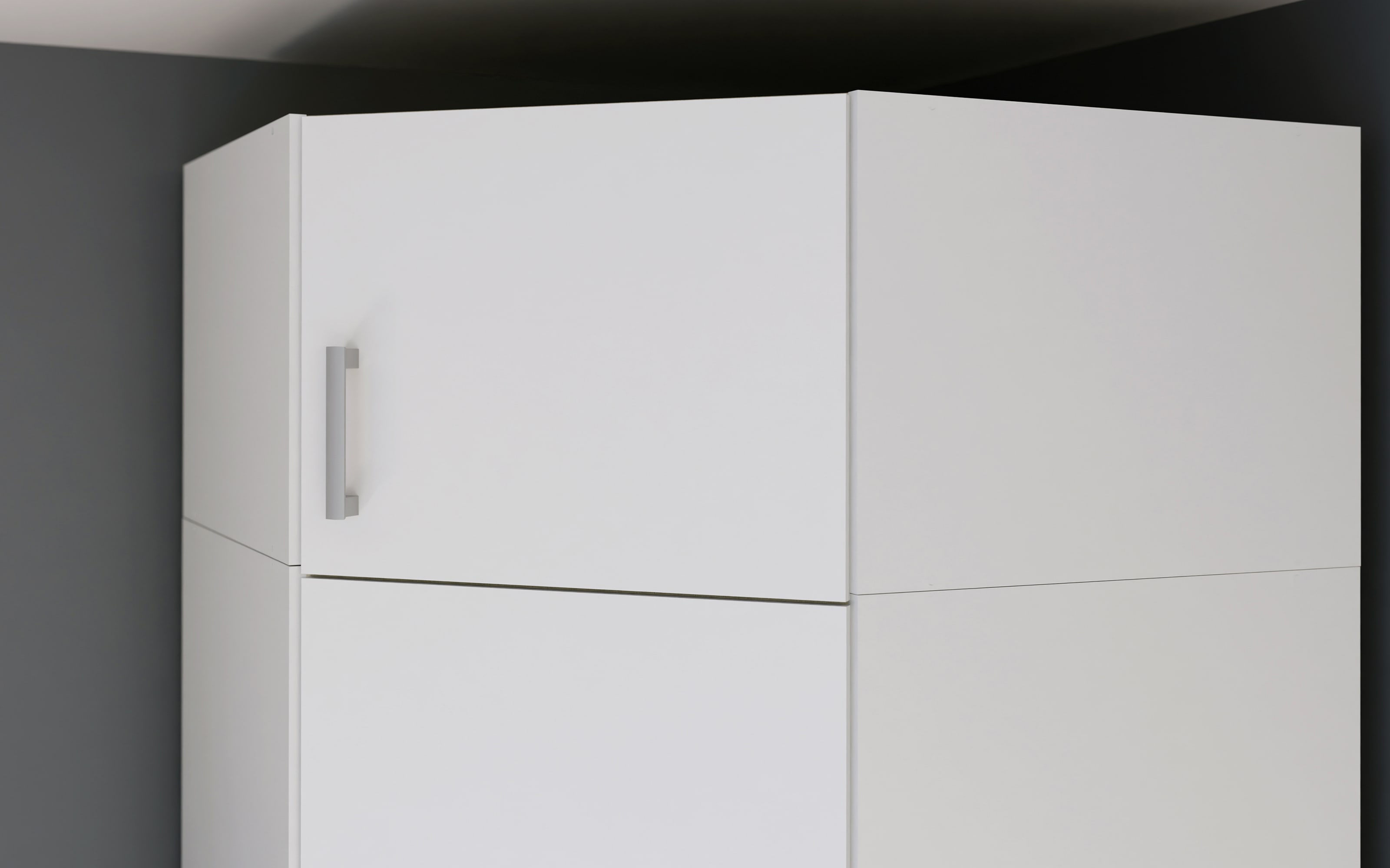 Eck-Schrankaufsatz Econobox2, weiß, 133,2 cm