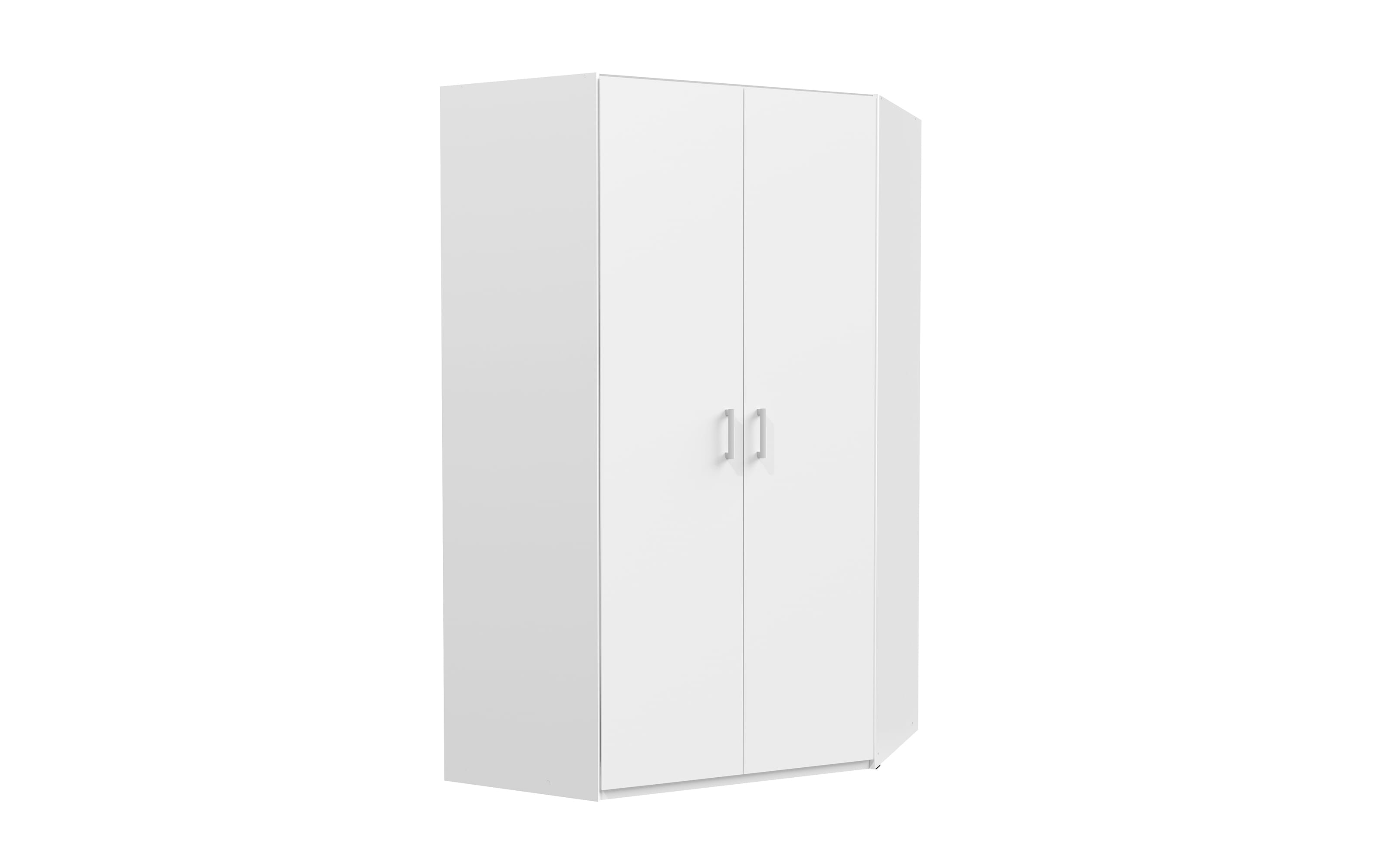 Eckkleiderschrank Econobox2, weiß, 116,8 cm