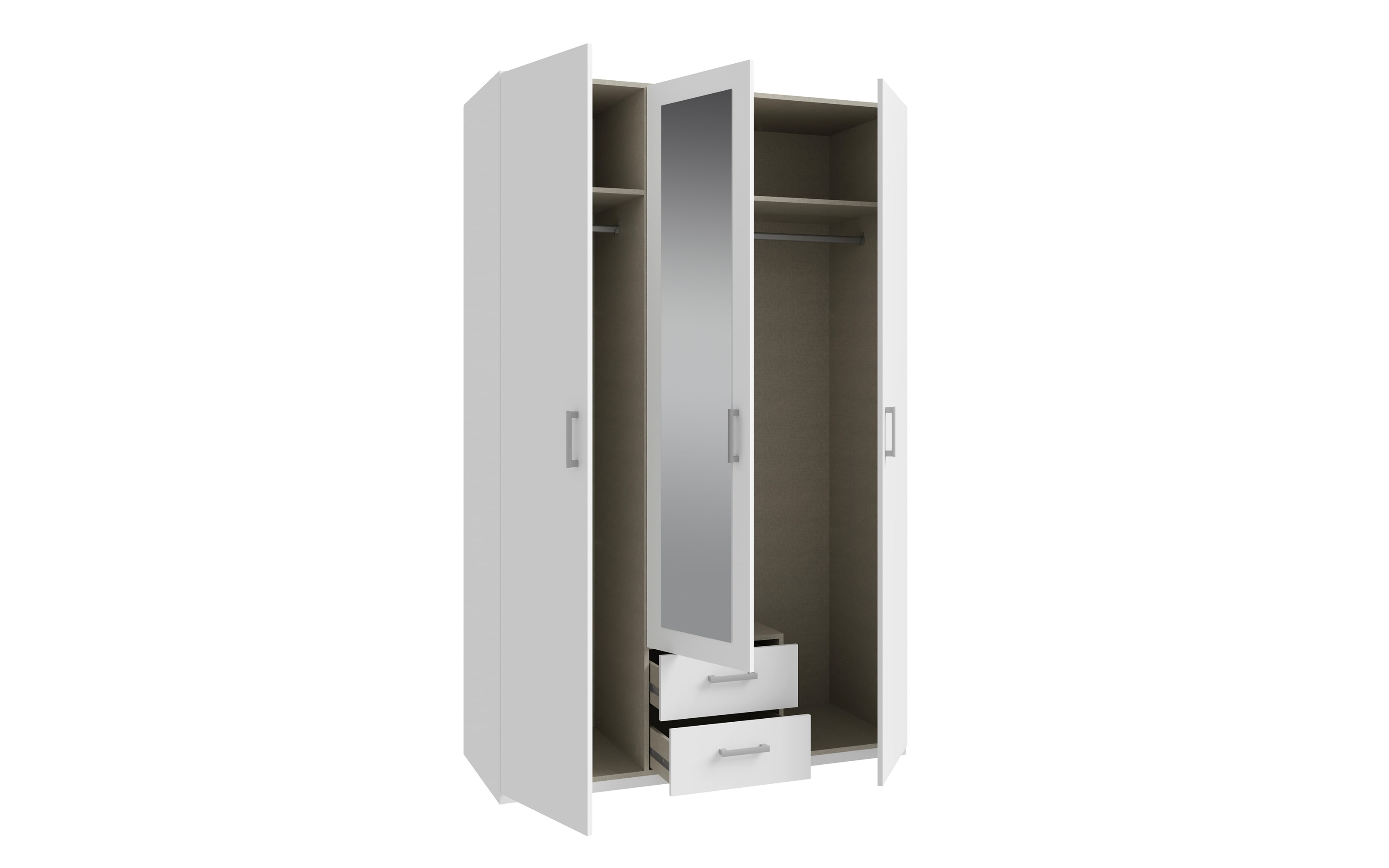 Kleiderschrank Econobox2, weiß, 133,2 cm