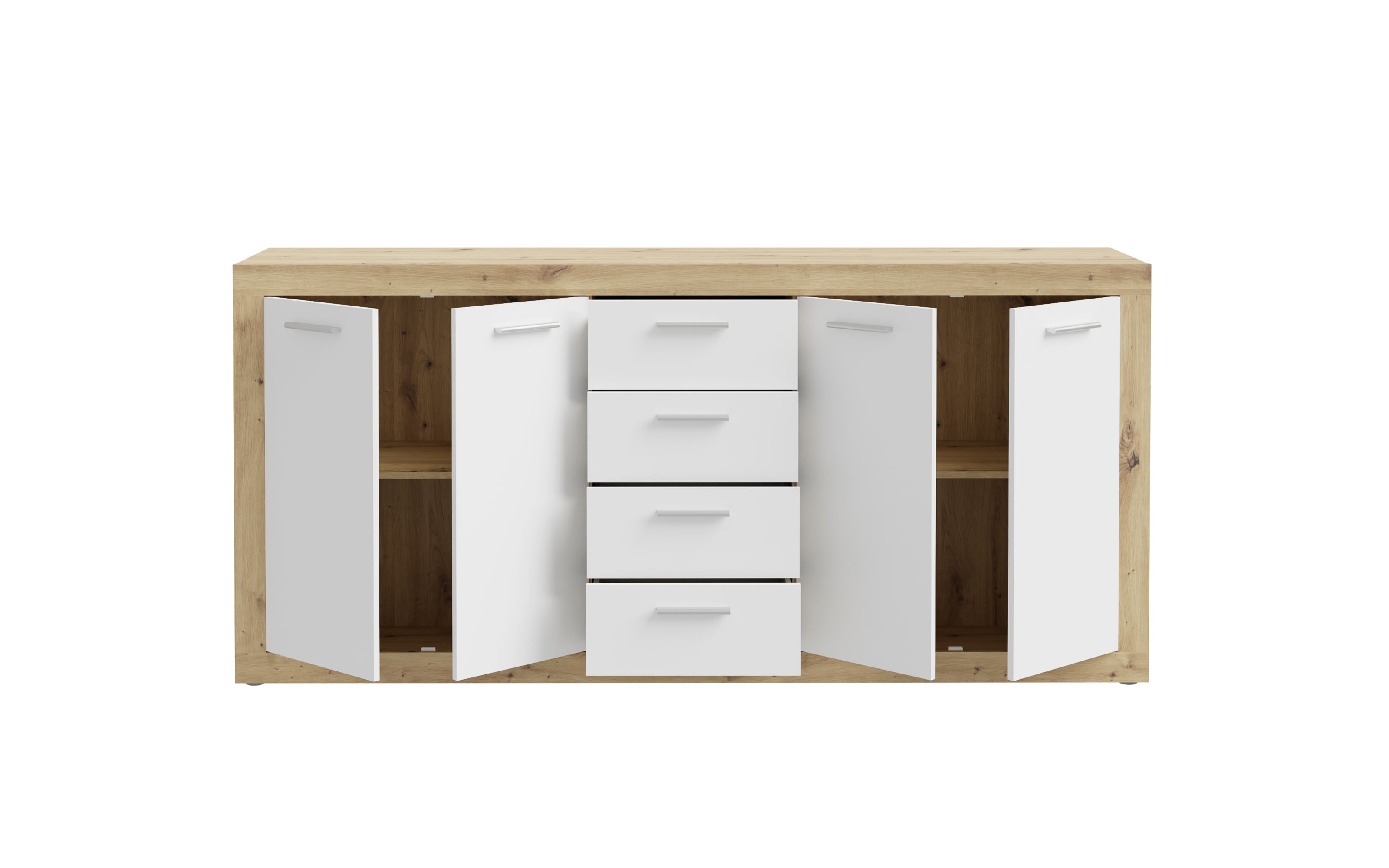 Sideboard Baccio, Artisan Eiche-Nachbildung/weiß, 197,1 cm